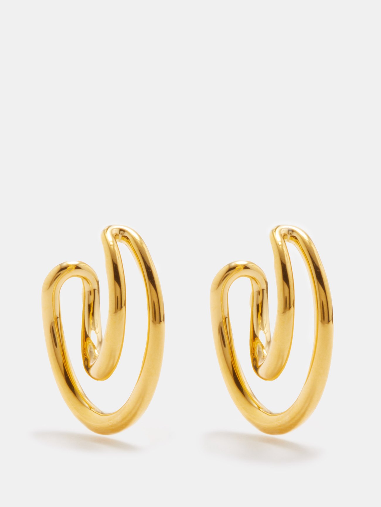 matchesfashion.com | Initial mini gold-vermeil hoop earrings