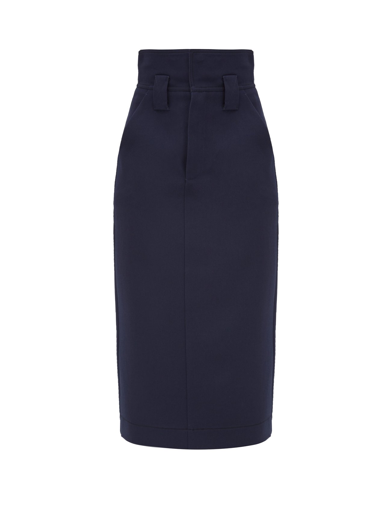 Navy High-waist wool-gabardine pencil skirt | Fendi | MATCHESFASHION UK