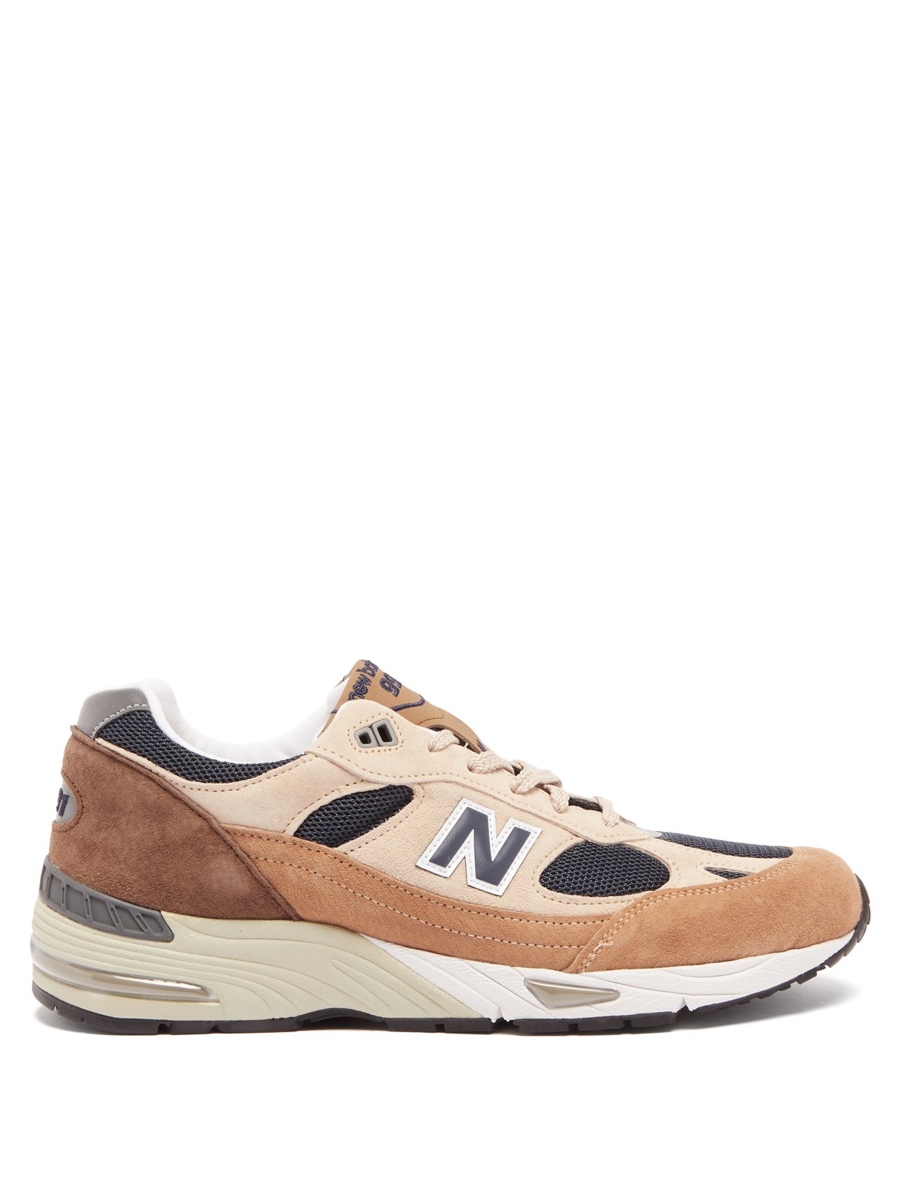 Brown 991 suede and mesh trainers | New Balance 