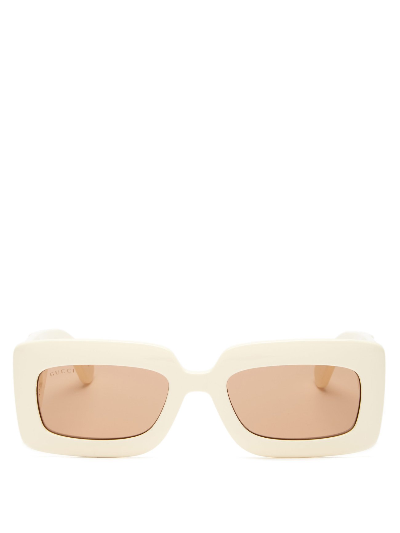 GG-logo quilted rectangular acetate sunglasses Gucci