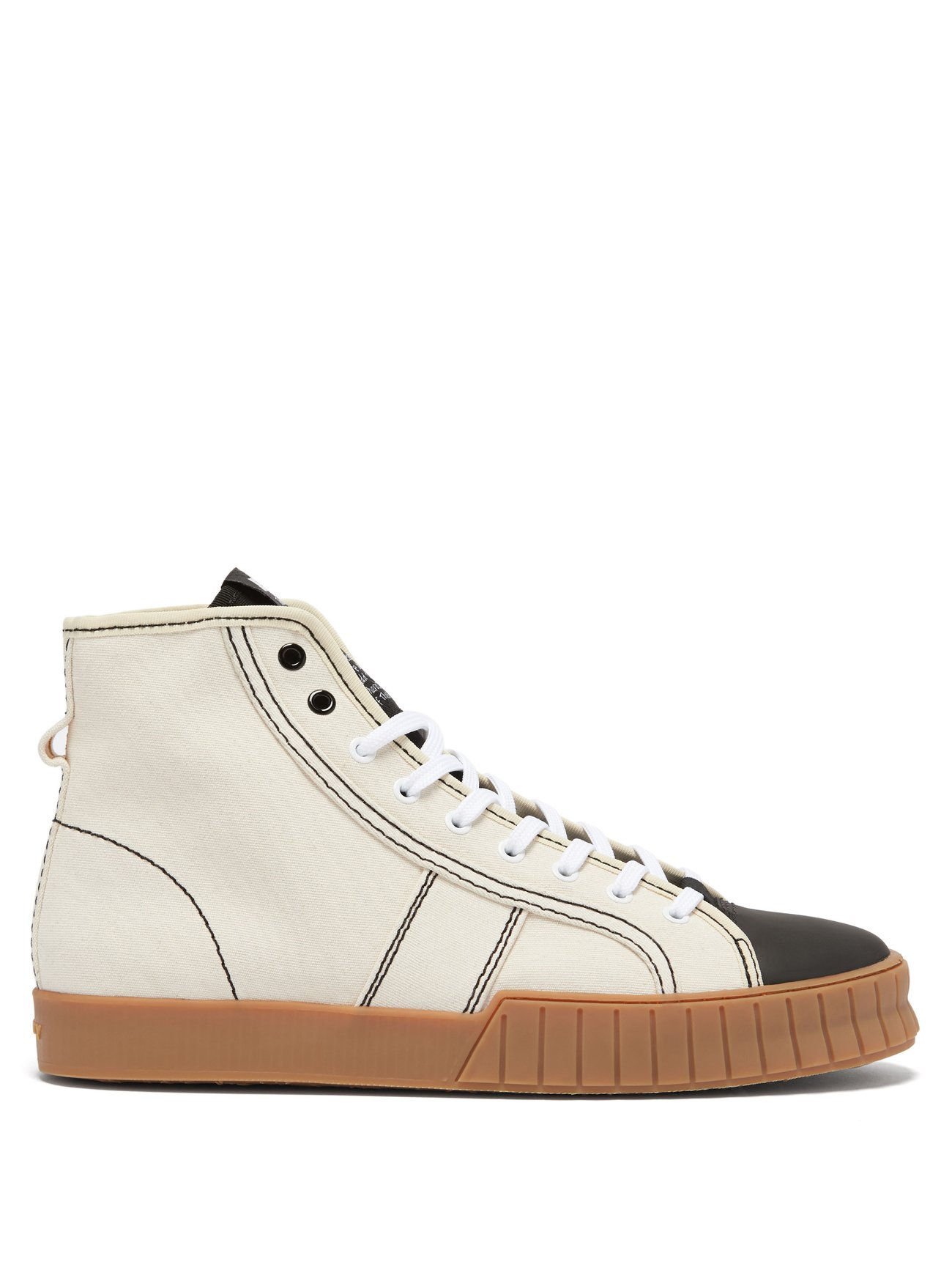 White Divid Hi recycled cotton-canvas trainers | Primury ...