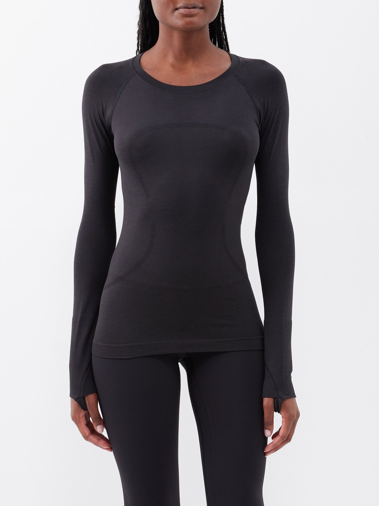 Black Swiftly 2.0 technical-mesh long-sleeved T-shirt | Lululemon ...