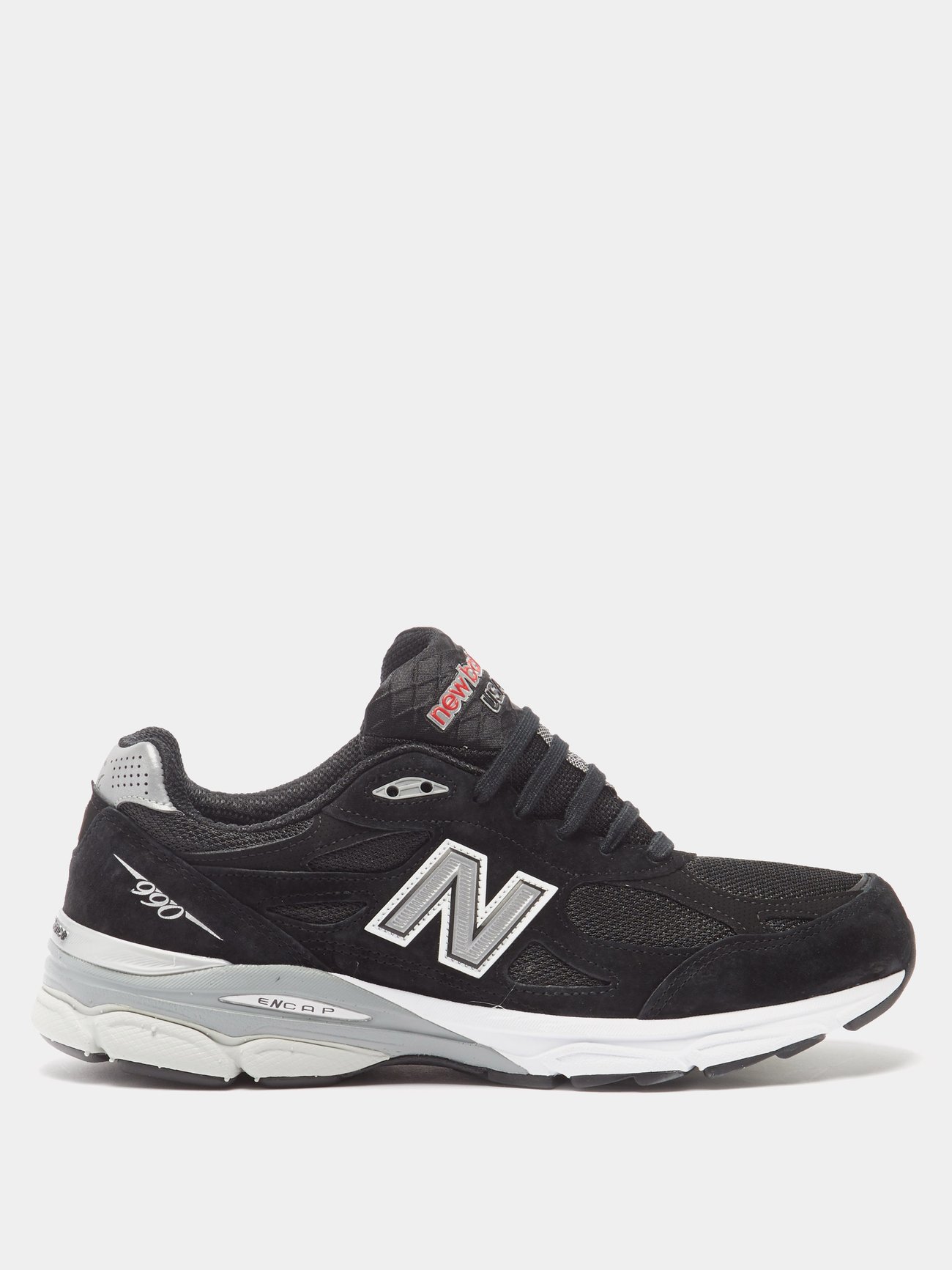 Black Made in USA 990v3 mesh and suede trainers | New Balance 