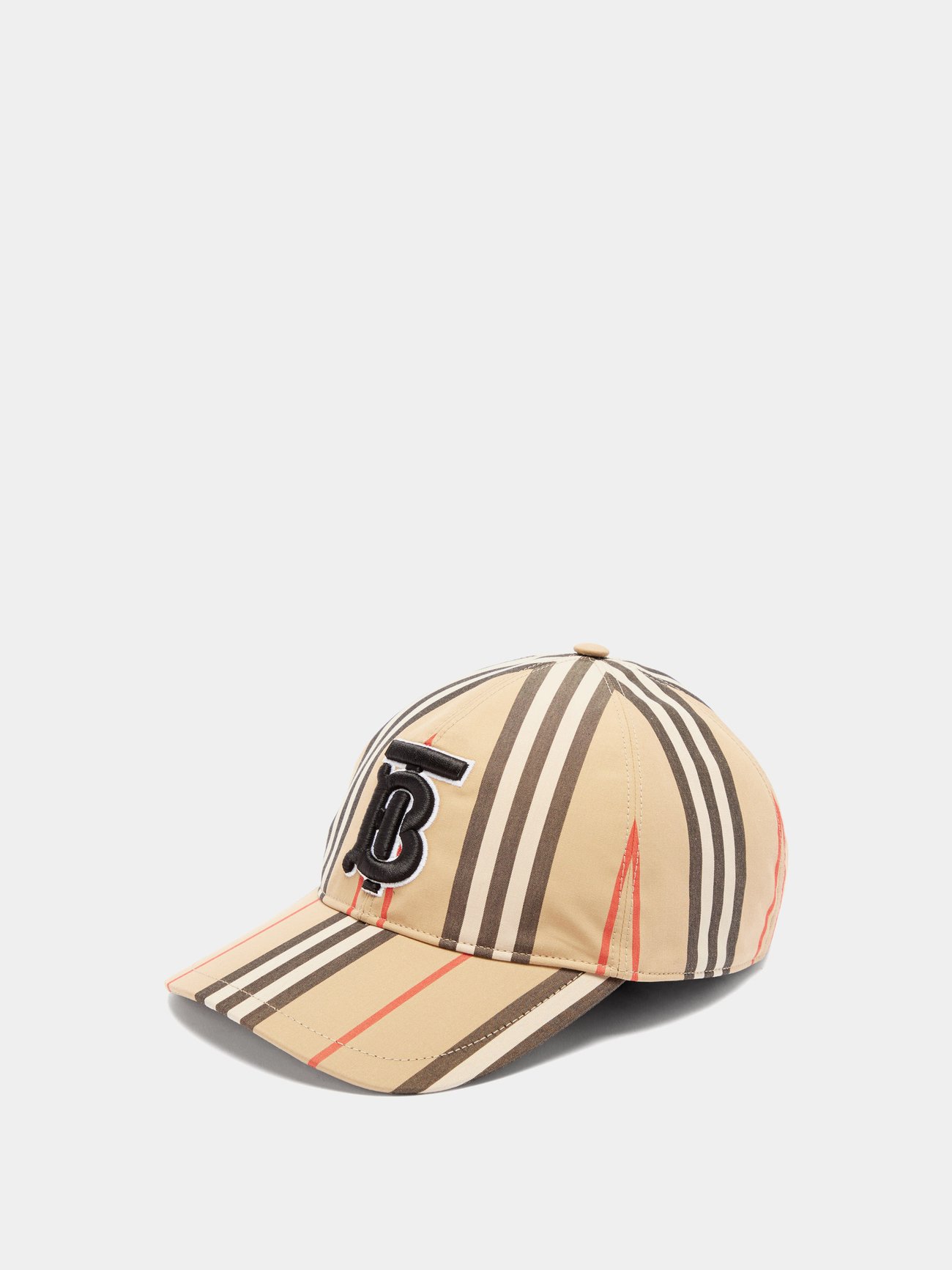 TB-embroidered Icon-stripe canvas baseball cap