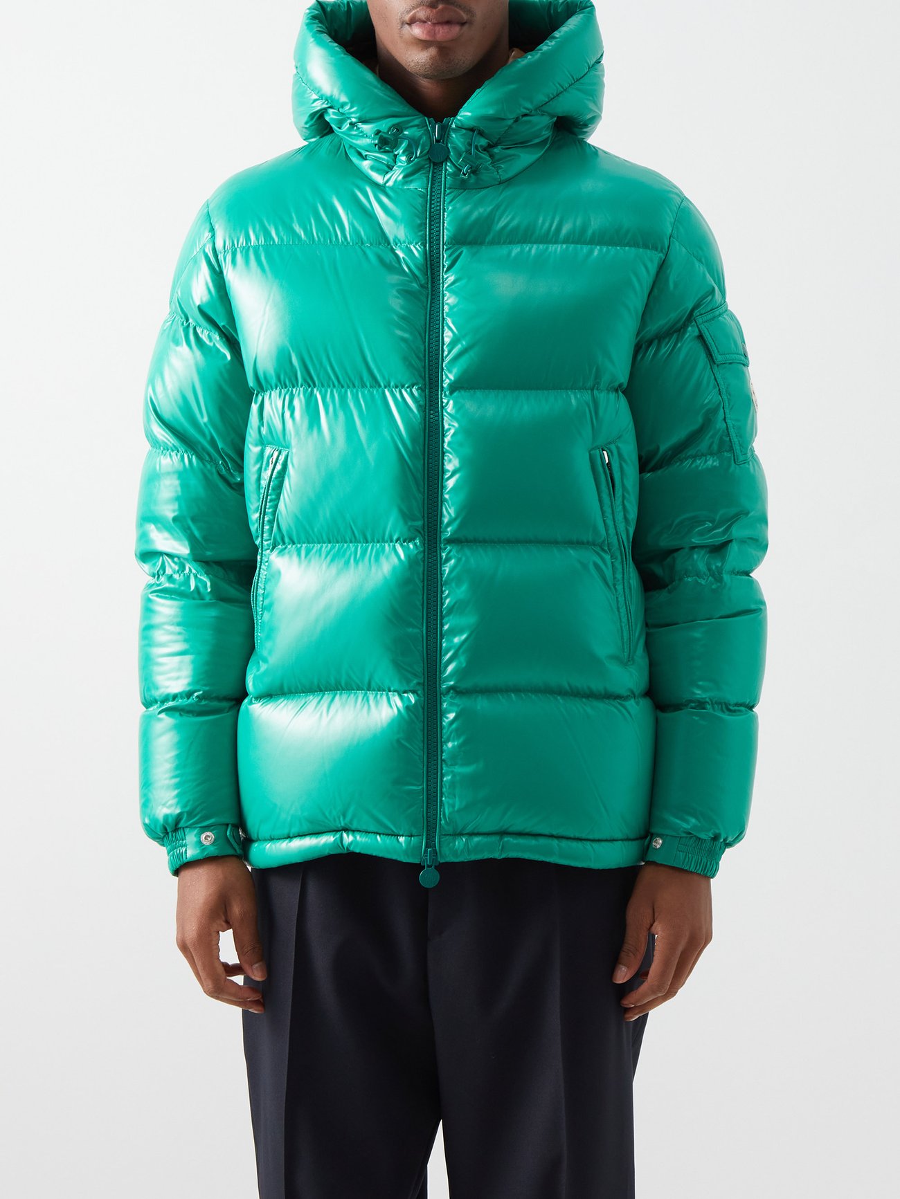 green moncler coat