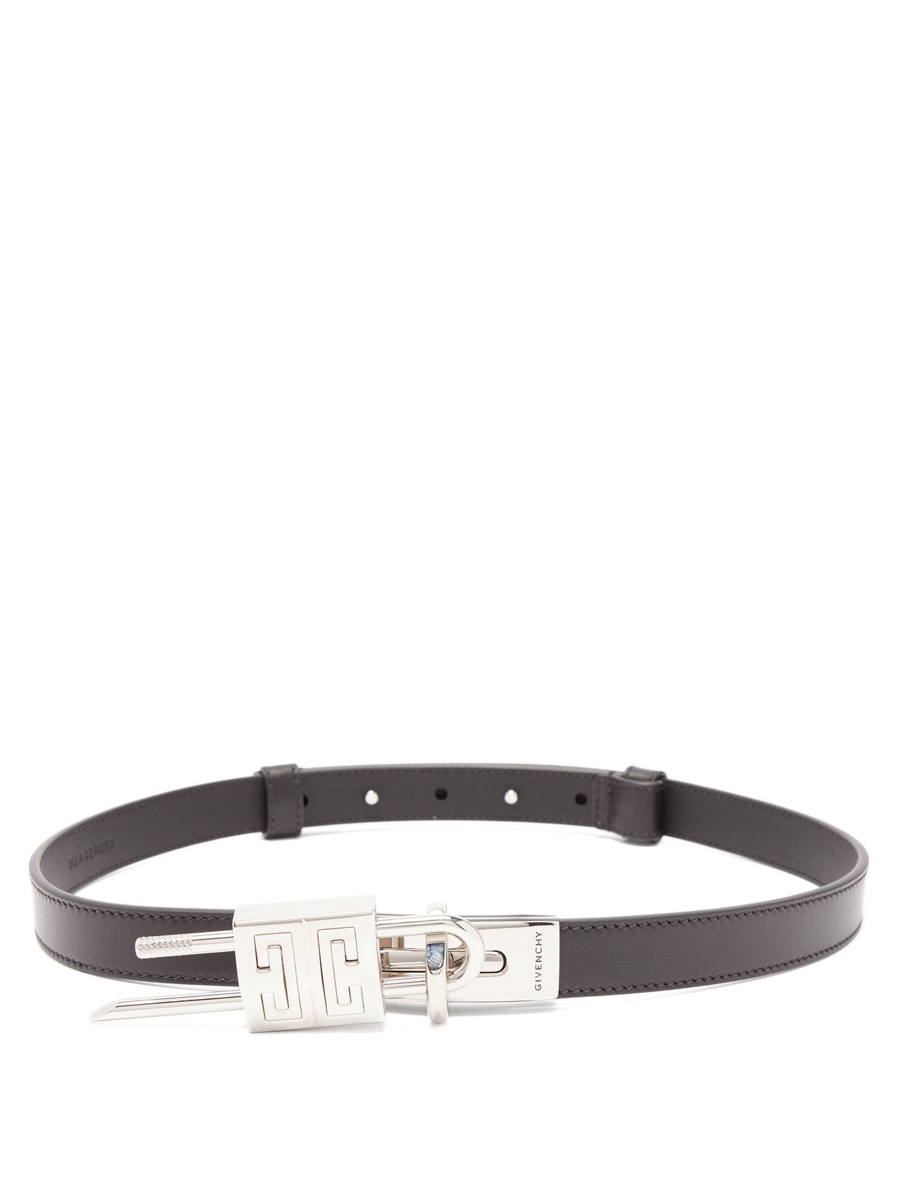 Black Lock padlock-embellished leather belt | Givenchy | MATCHESFASHION UK