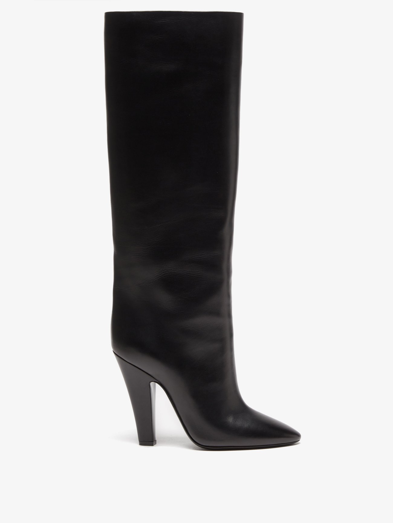 68 Tube leather knee-high boots
