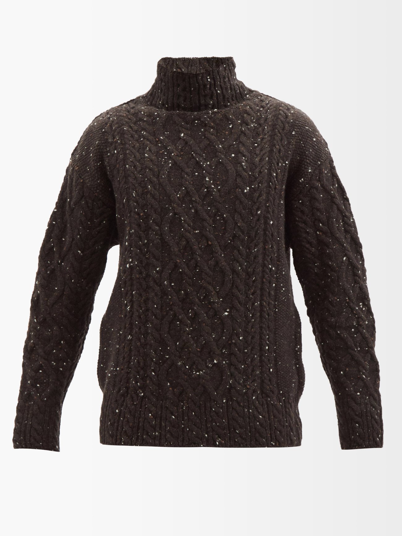 Cable-knit speckled wool-blend sweater Brown Auralee | MATCHESFASHION FR
