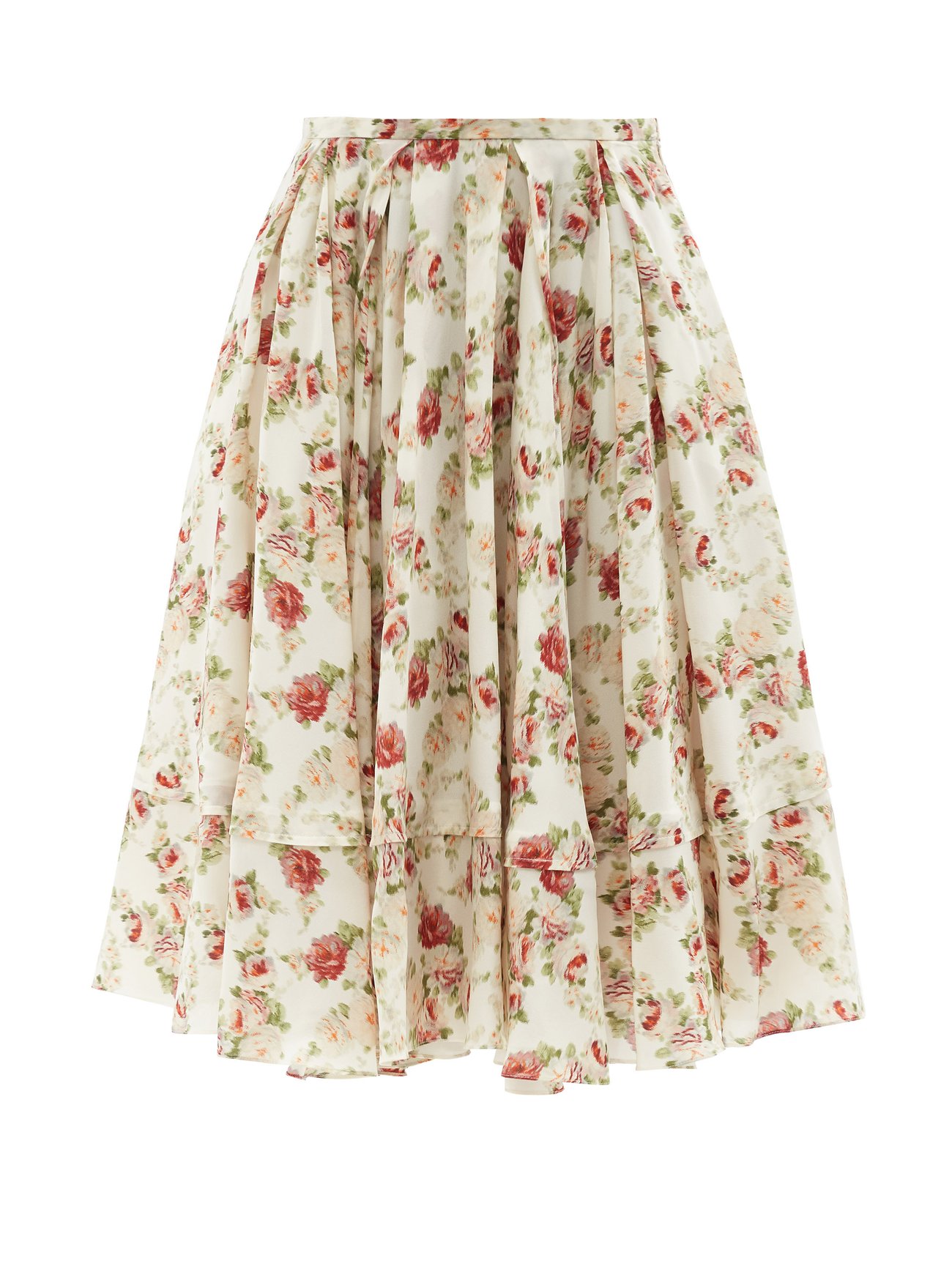 Brock Collection Print Talitha floral-print silk-chiffon midi skirt ...