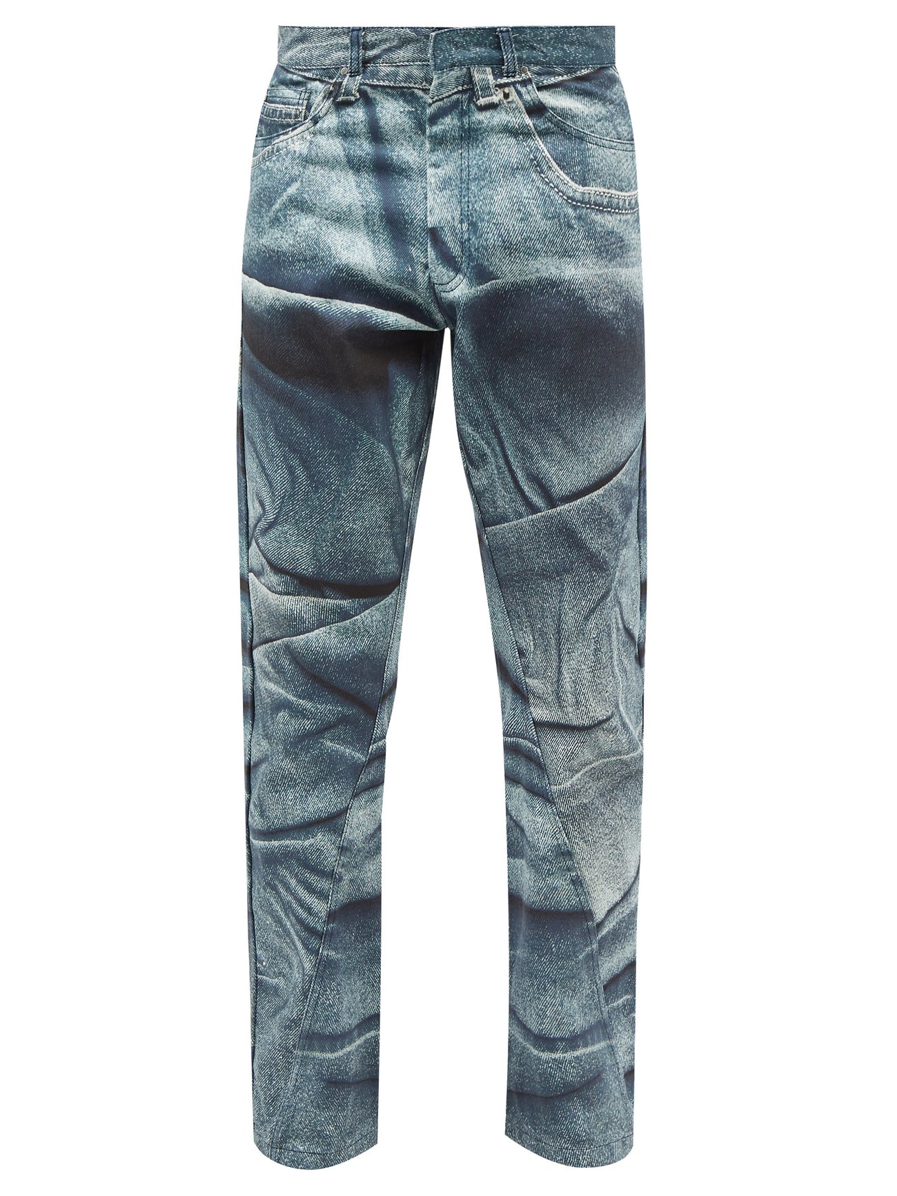Blue X Wrangler denim-print straight-leg jeans | Bianca Saunders |  MATCHESFASHION UK