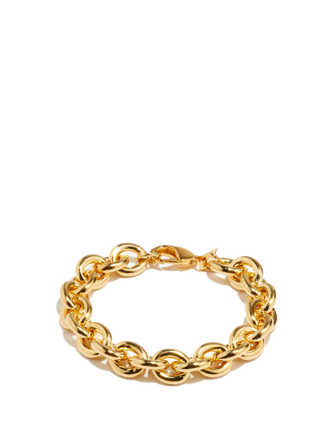 Metallic Bianca 14kt gold-plated chain-link bracelet | Joolz by Martha ...