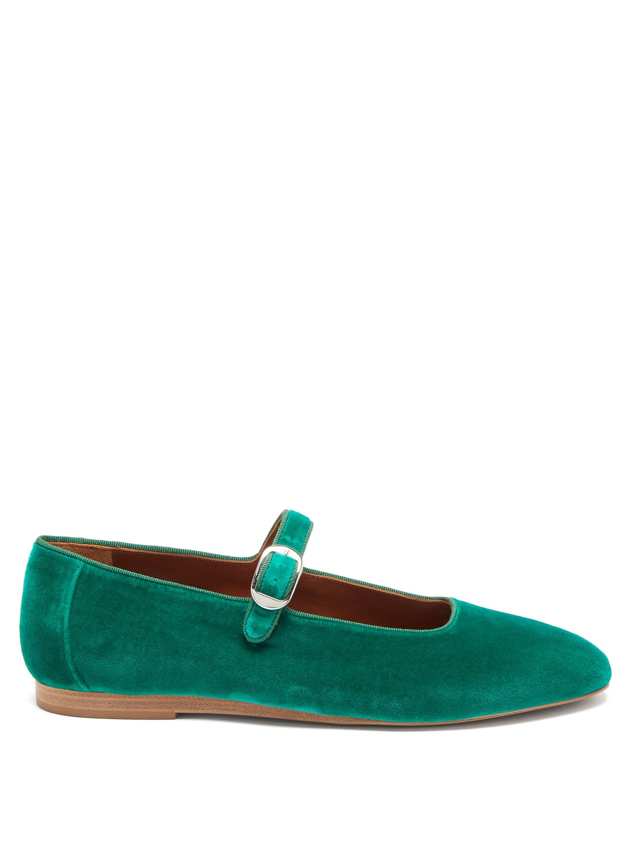 Green Mary Jane velvet ballet flats | Le Monde Beryl | MATCHESFASHION US