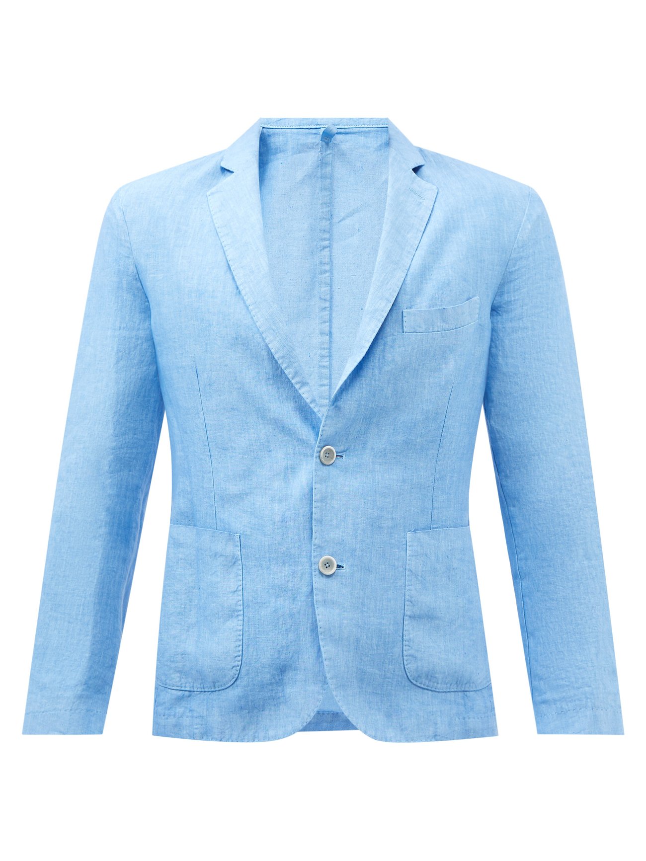 18SS Marc Point Solid Lapel Linen Jacket | www.unimac.az