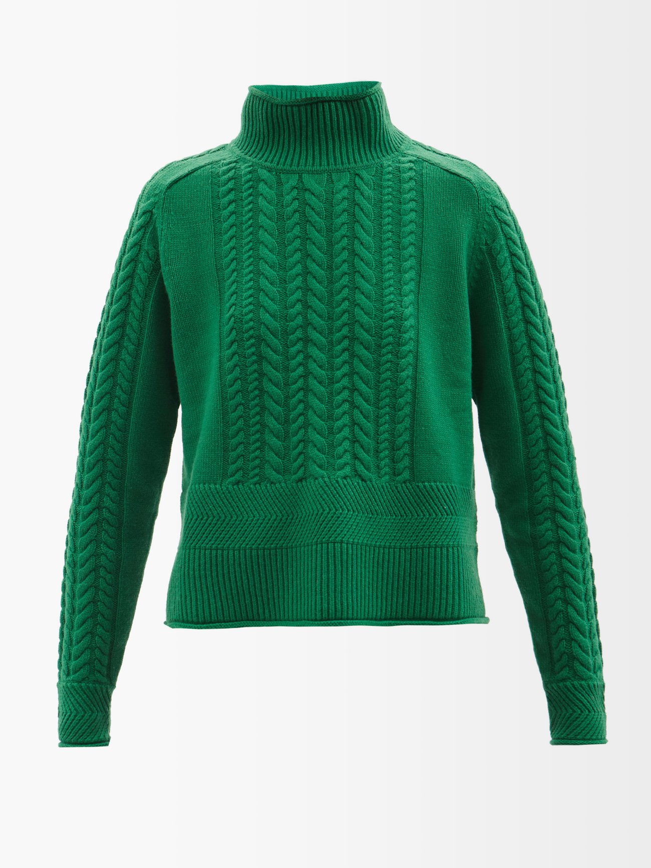 Green High-neck cable-knit sweater | See By Chloé 