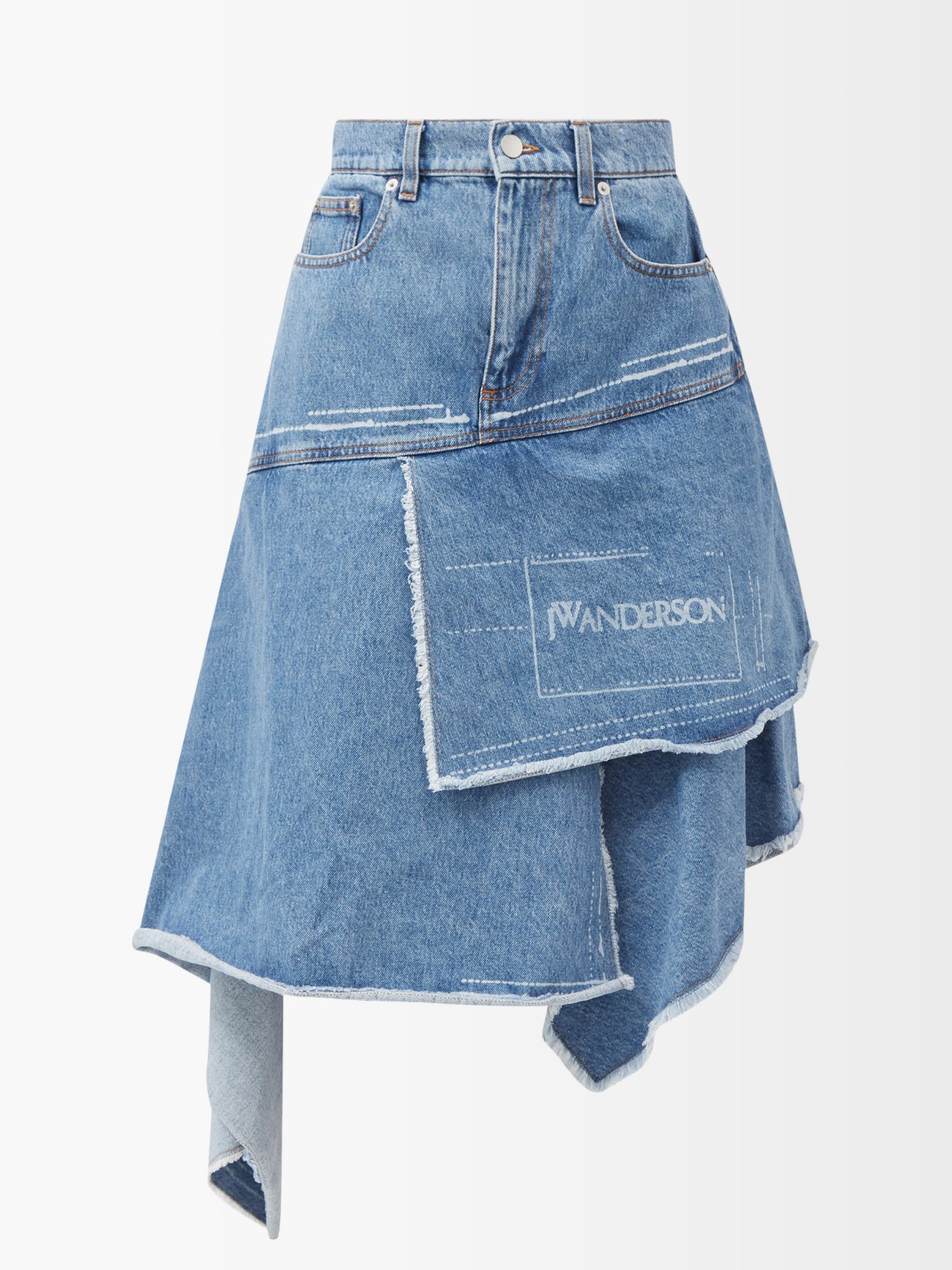 新品未着用 JW ANDERSON ロゴ入りアシンメトリースカート-www