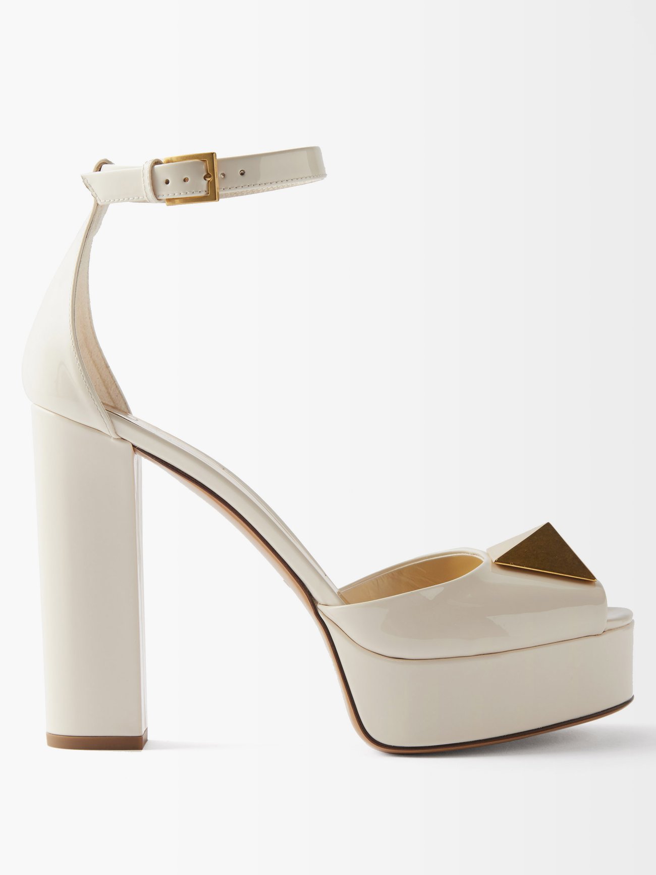 White Roman Stud leather platform sandals | Valentino | MATCHESFASHION US