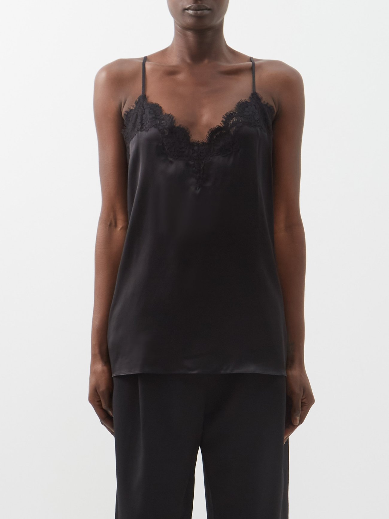 silk and lace camisole top