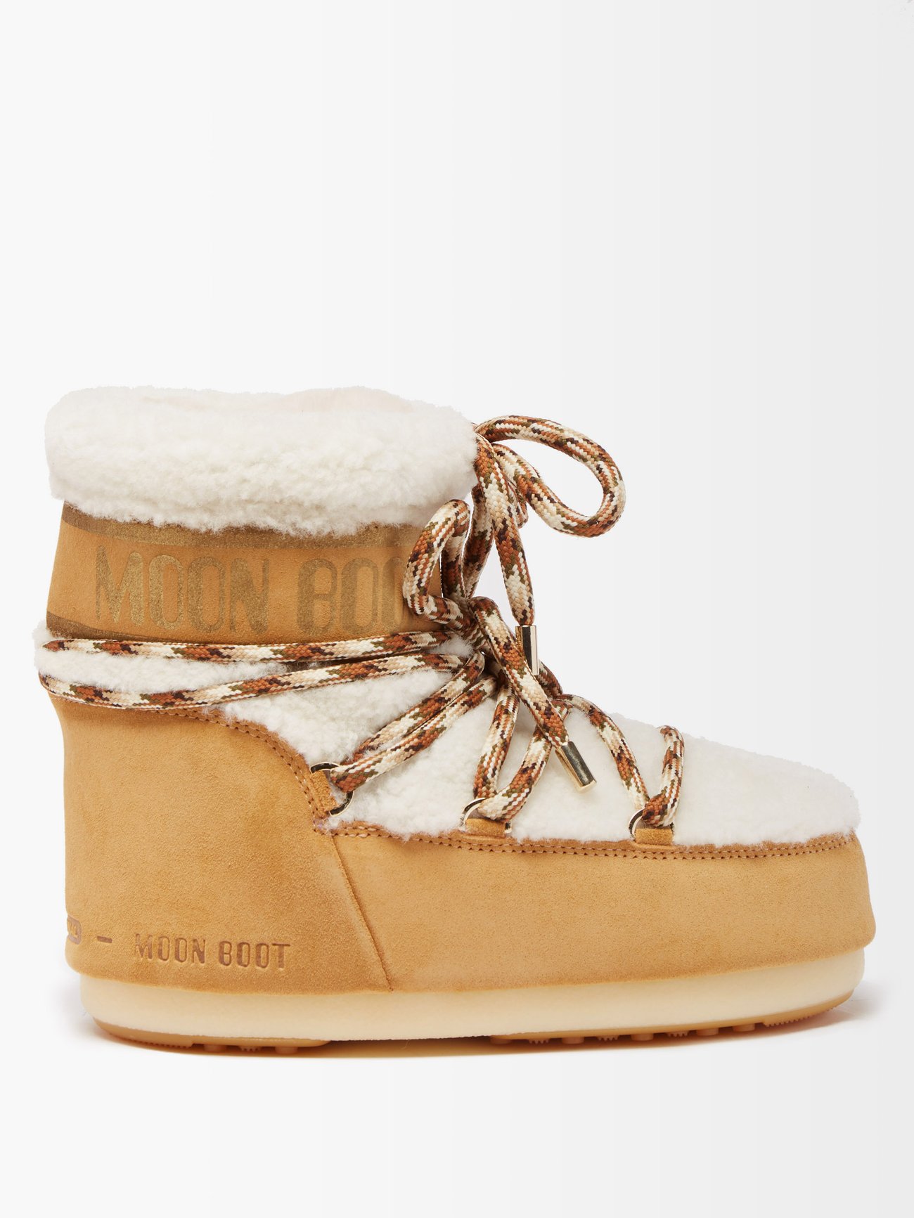 Brown Icon suede and shearling snow boots | Moon Boot | MATCHESFASHION US