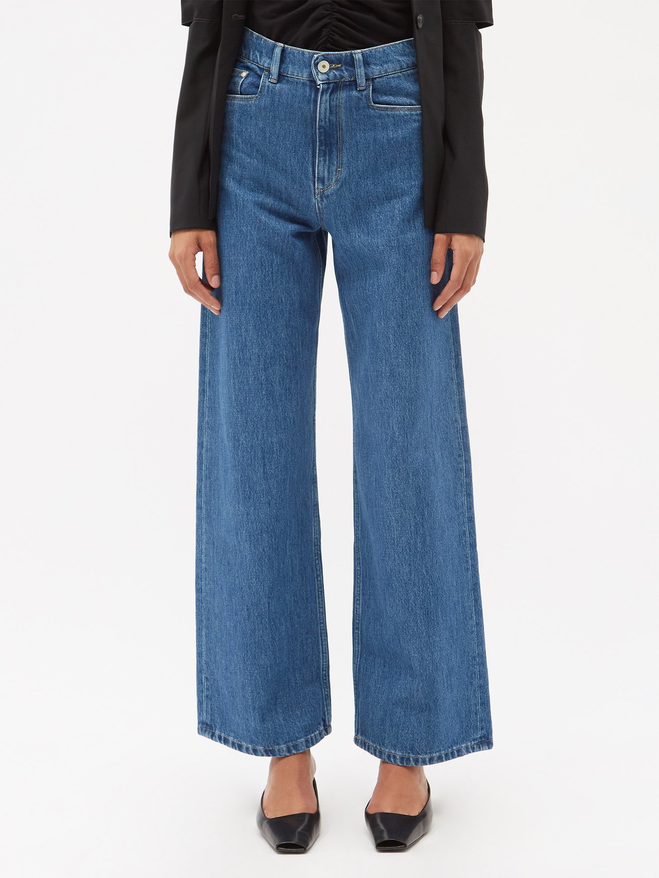 Magnolia Organic-cotton Blend Wide-leg Jeans Matchesfashion Dames Kleding Broeken & Jeans Jeans Wide Leg Jeans 