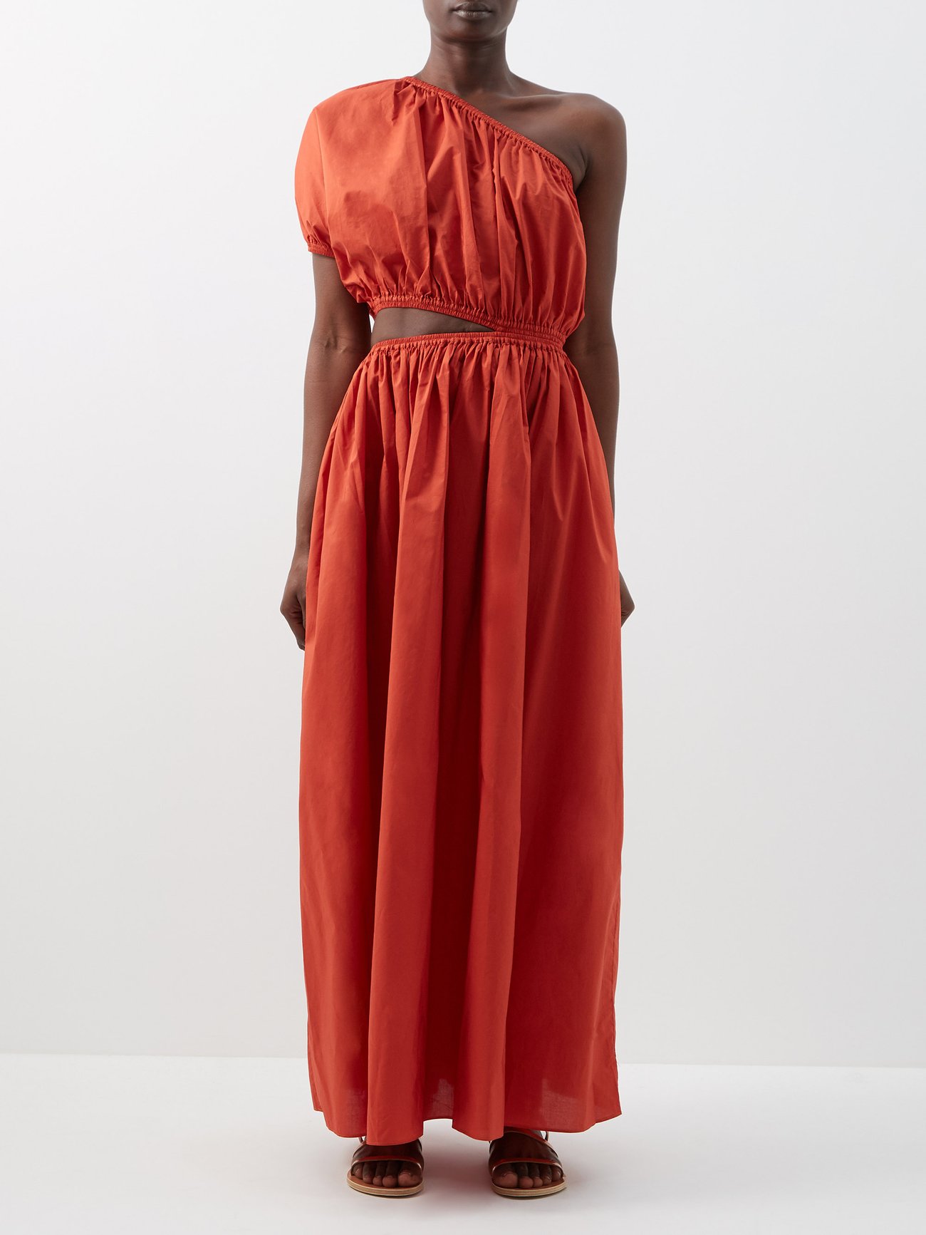 matchesfashion.com | Cocoon one-shoulder cutout organic-cotton dress