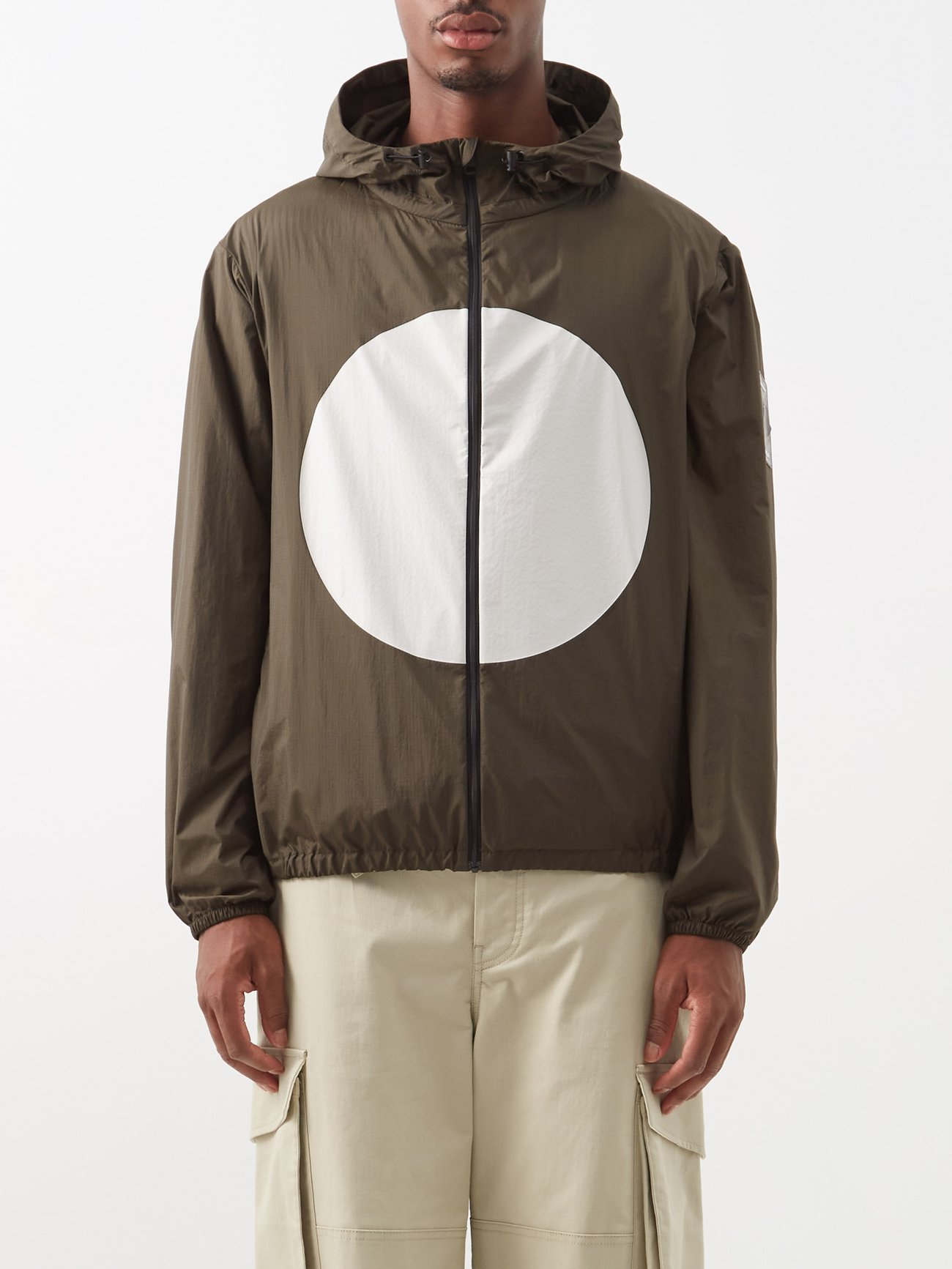 Green Cort circle-print hooded ripstop jacket | Moncler Genius