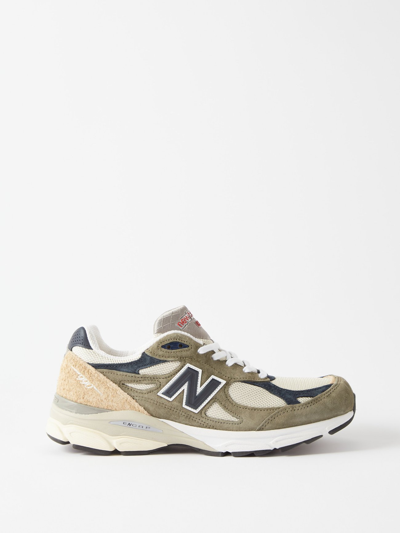 Brown Made in USA 990v3 suede and mesh trainers | New Balance 