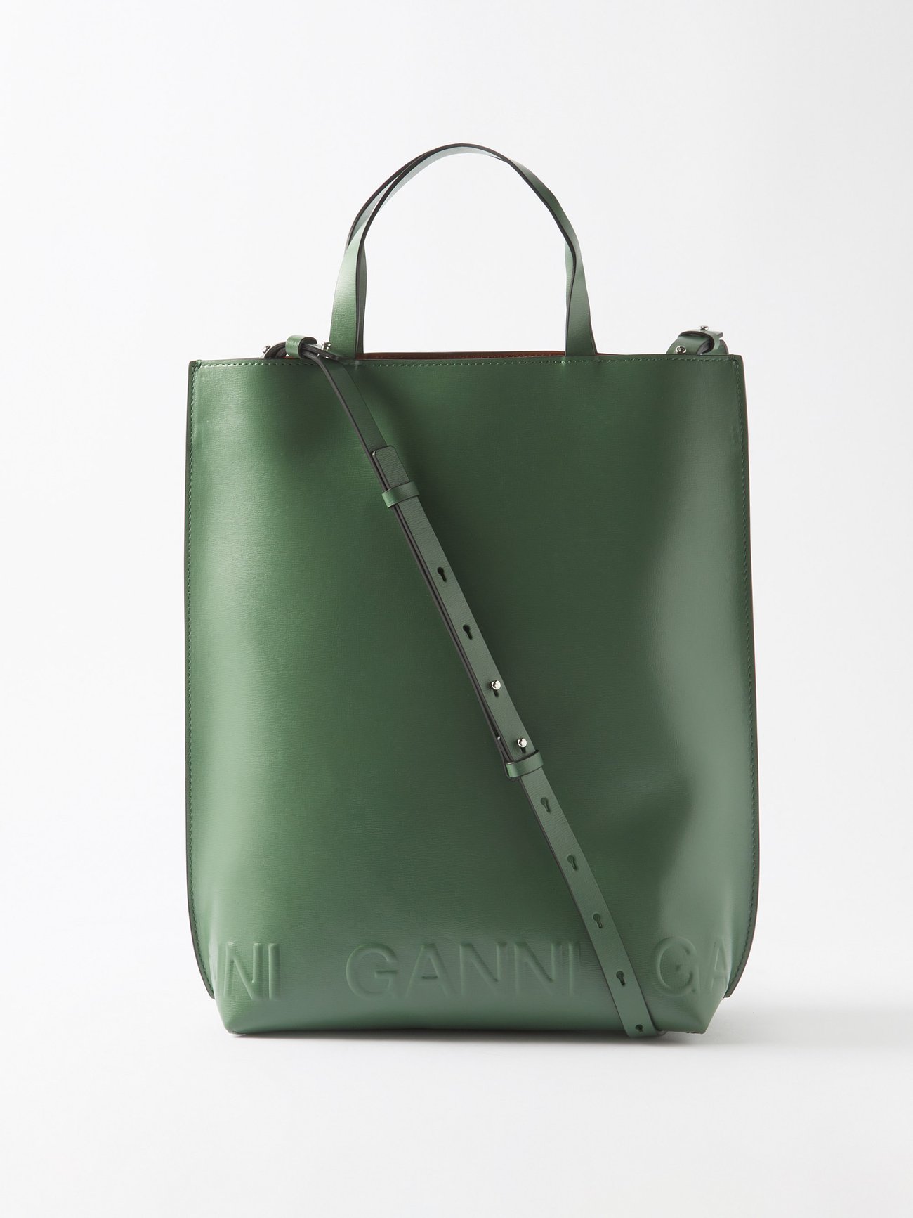 matchesfashion.com | Banner logo-embossed recycled-leather tote bag