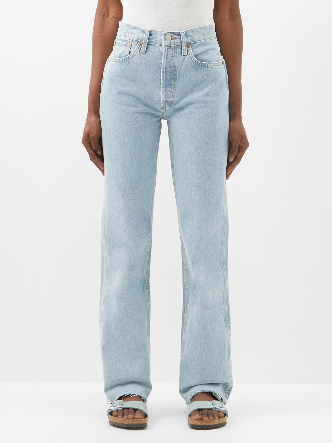90s high-rise straight-leg jeans