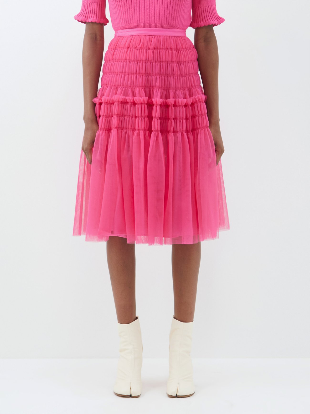 Pink Ava sheer tulle skirt | Molly Goddard | MATCHESFASHION AU