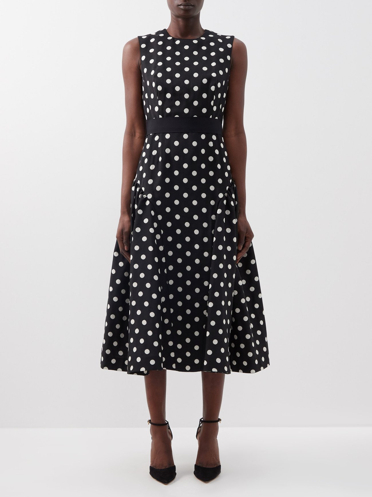 Black Penelope polka-dot grosgrain dress | Erdem | MATCHESFASHION US