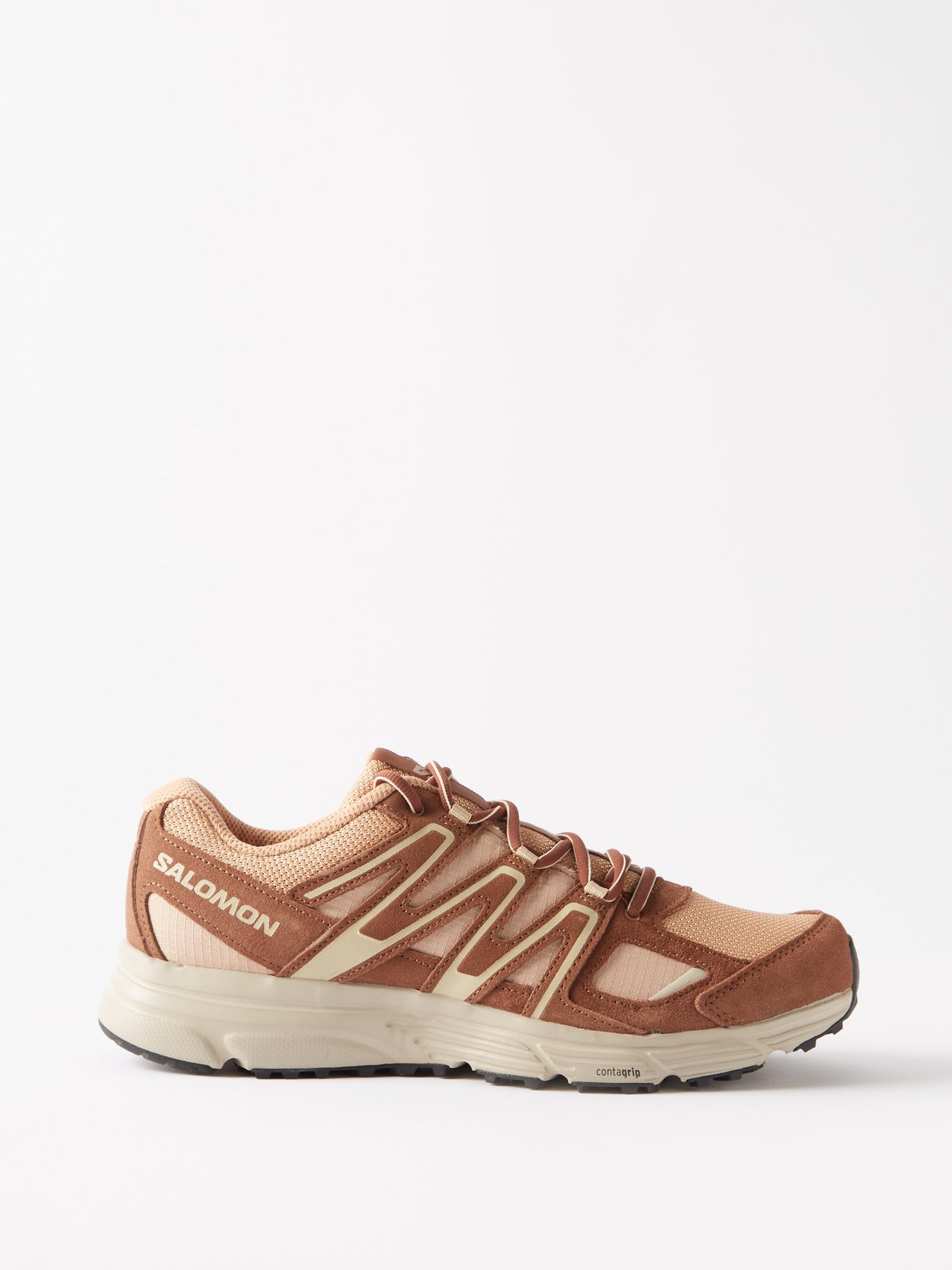 Brown X-Mission 4 mesh and suede trainers Salomon | MATCHESFASHION US