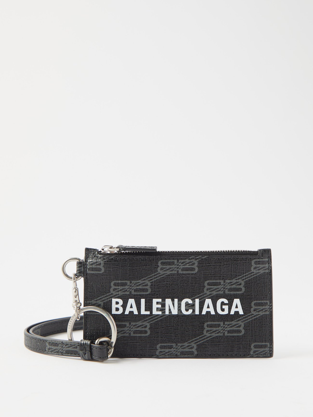 Black Cash logo-print leather cardholder | Balenciaga 