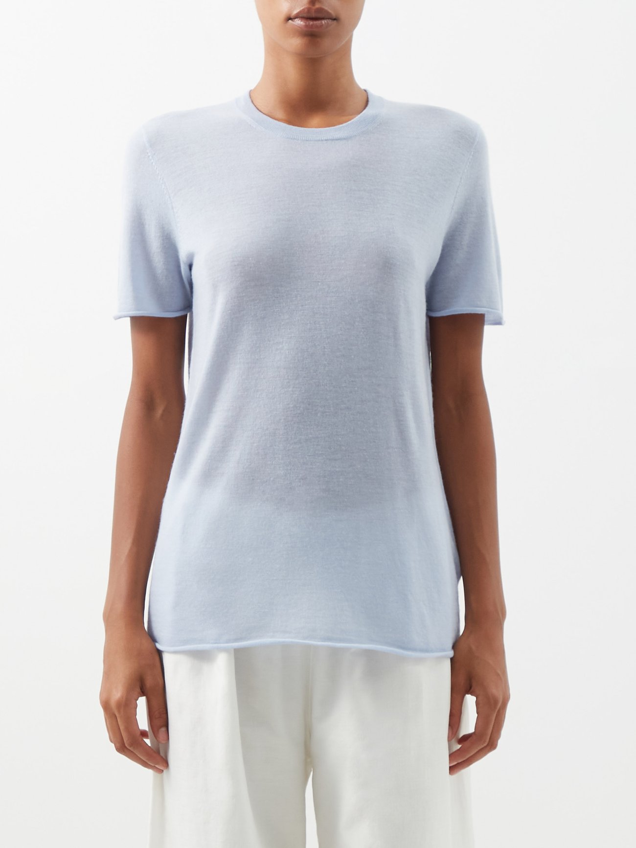 Blue Cashair high-neck cashmere T-shirt | Joseph | MATCHESFASHION AU