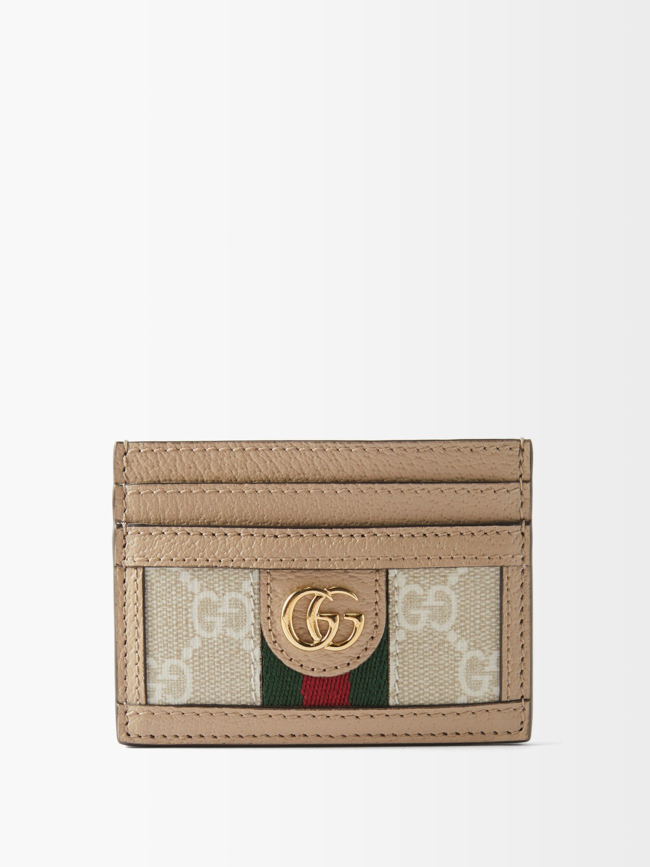 Gucci Gucci Ophidia GG plaque leather cardholder  Beige｜MATCHESFASHION（マッチズファッション)