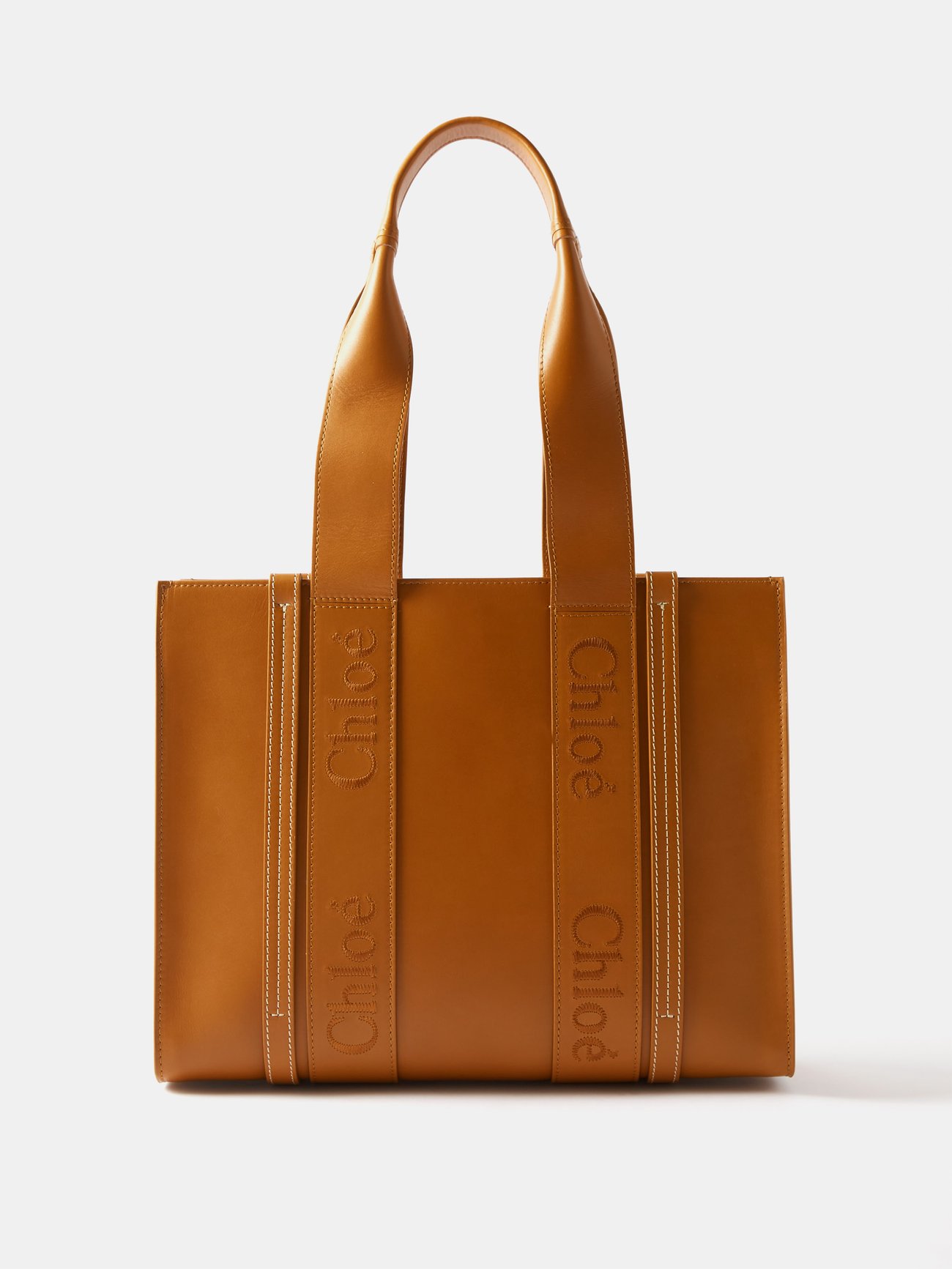 Woody medium leather tote bag Chloé