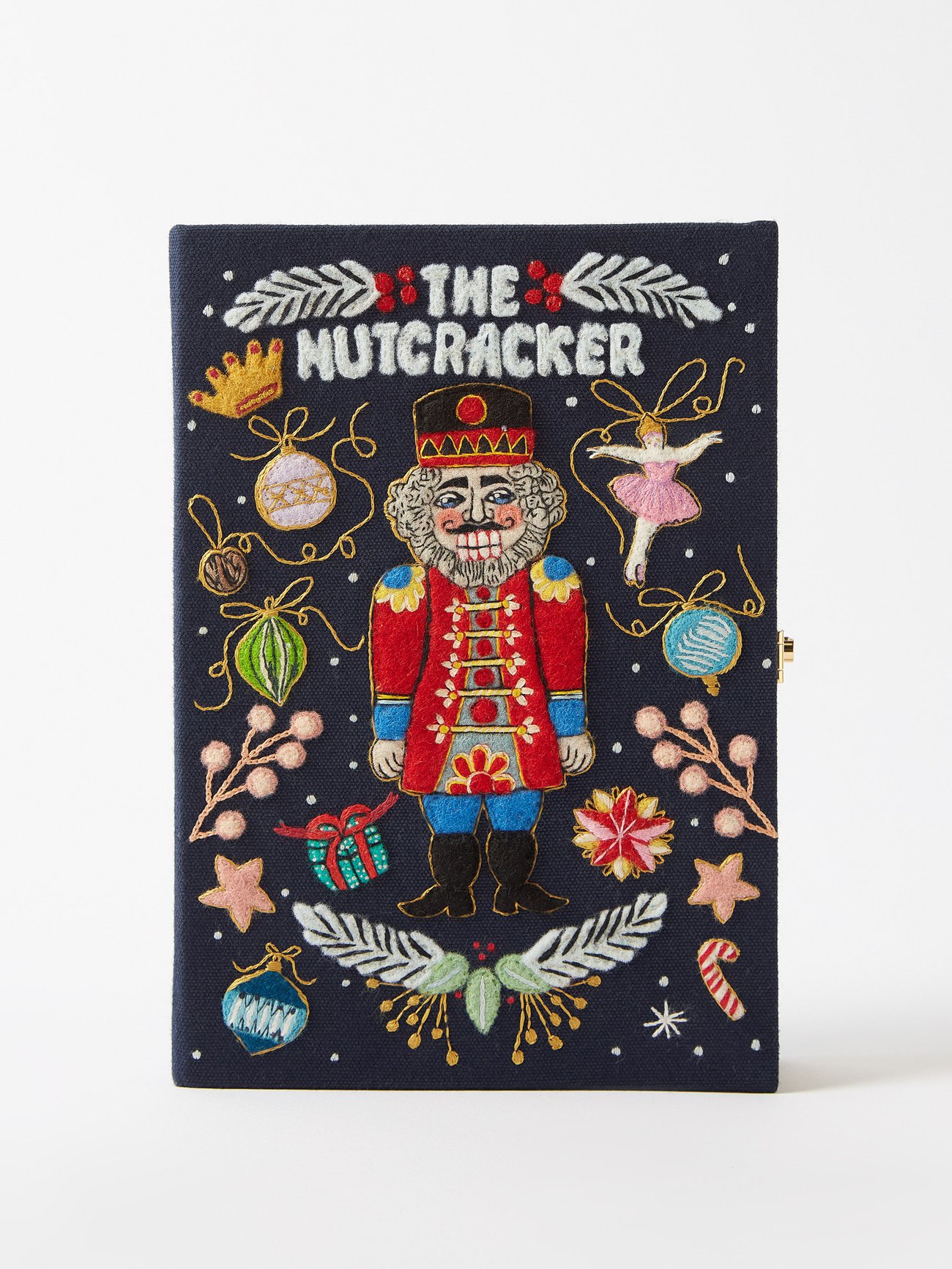 Navy The Nutcracker embroidered book clutch bag | Olympia Le-Tan ...