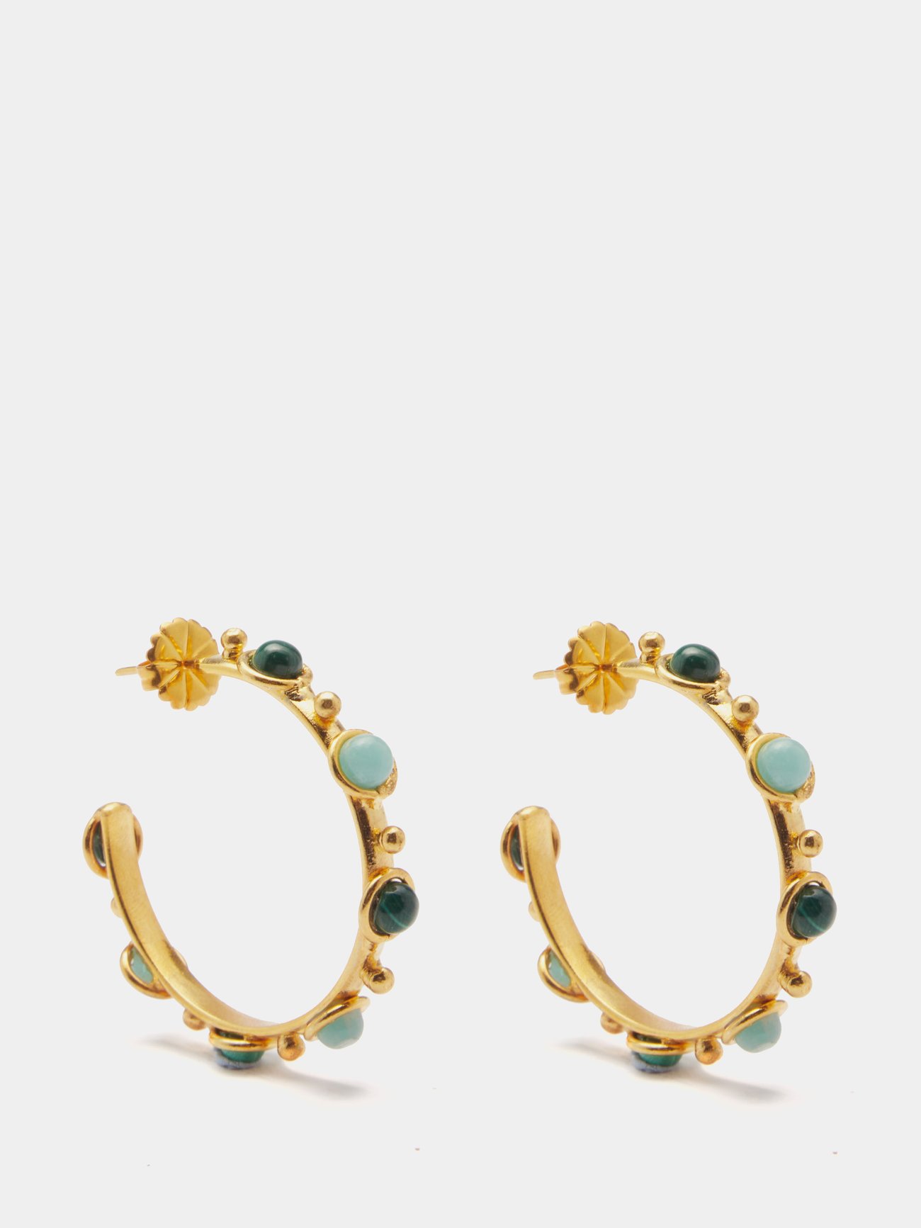 matchesfashion.com | Candy malachite, amazonite & gold-plated earrings