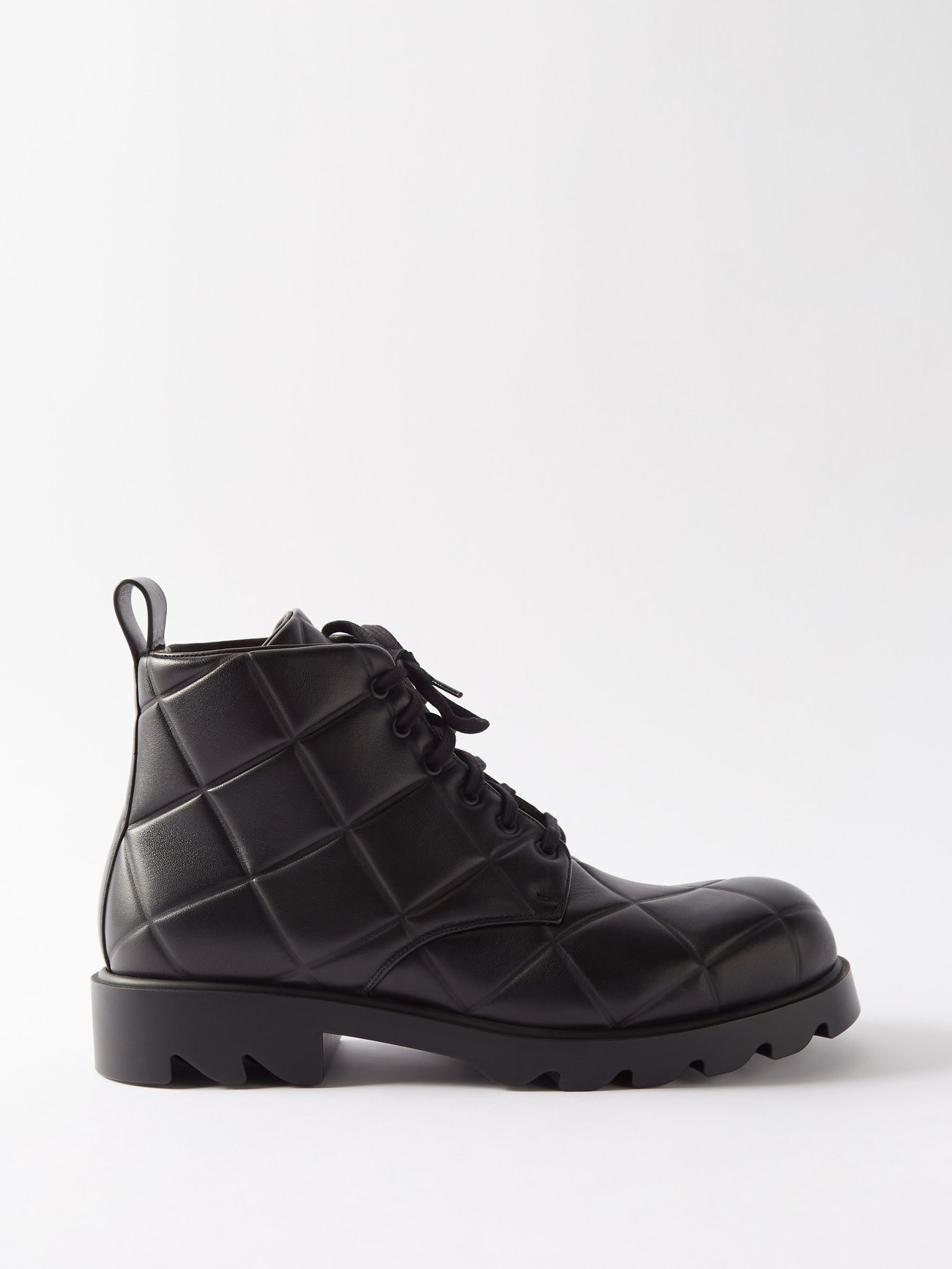 Black Strut Grid quilted-leather ankle boots | Bottega Veneta