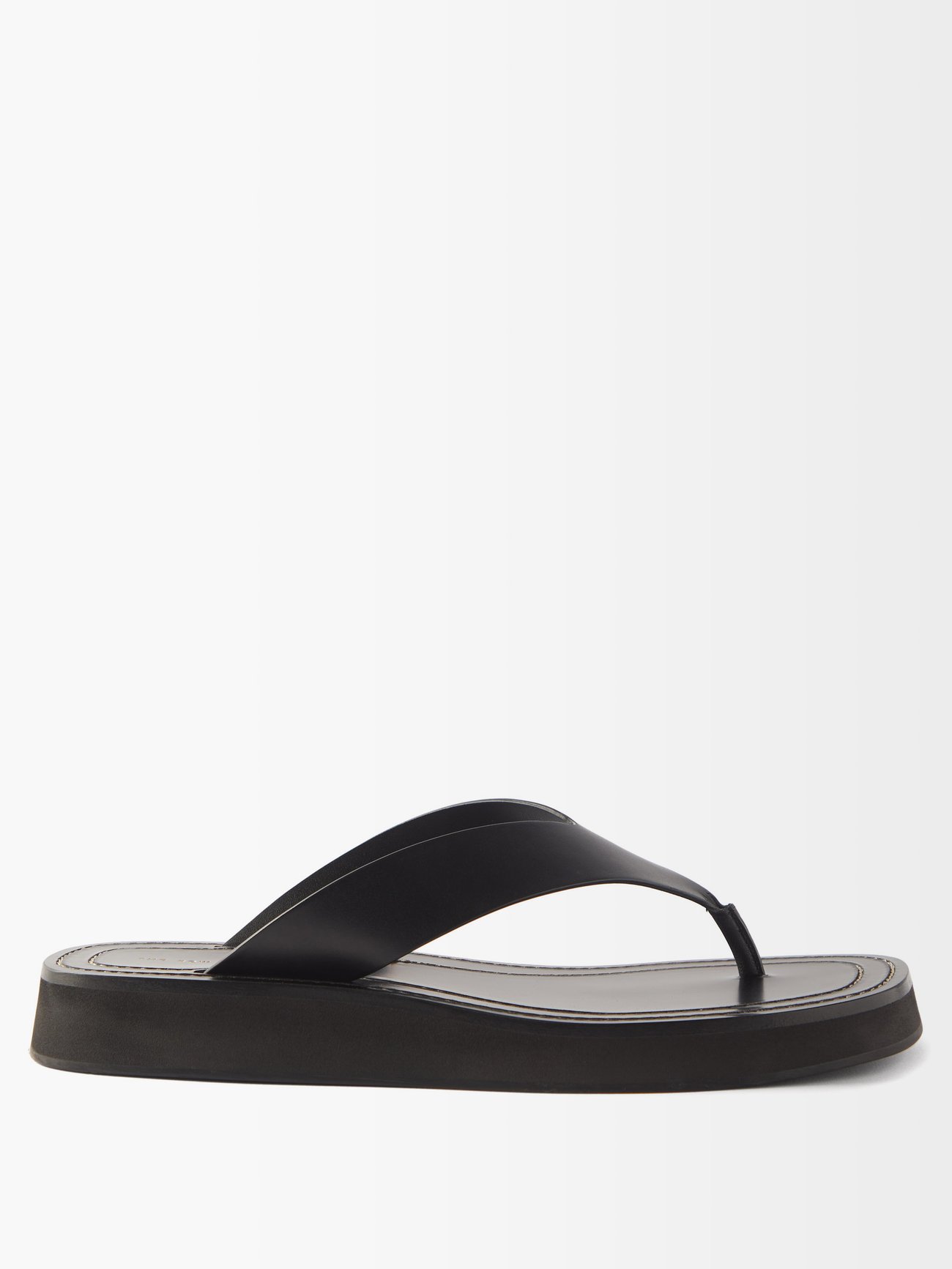 Black Ginza toe-post leather sandals | The Row | MATCHESFASHION UK