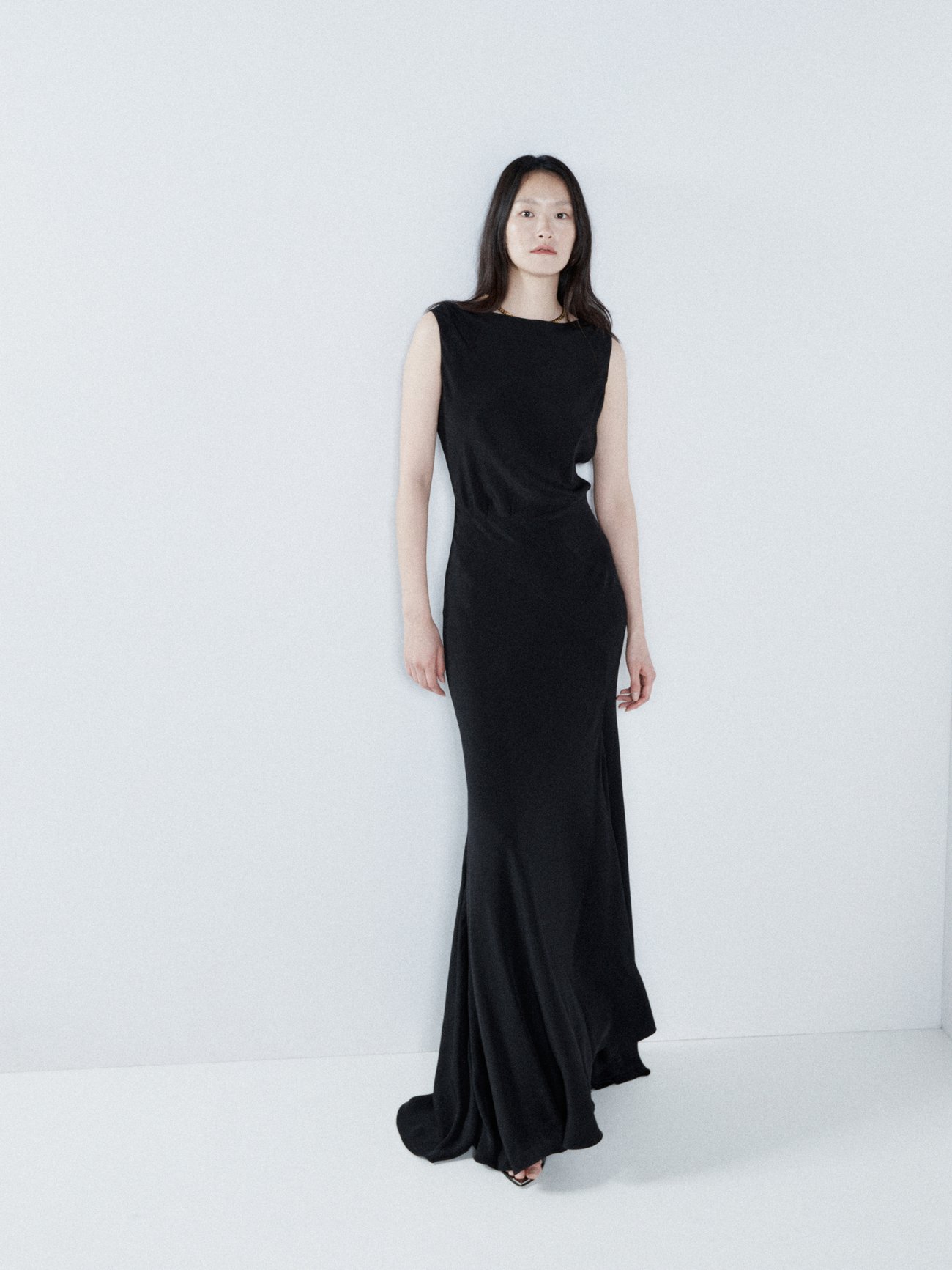 Black Cowl-back seam-detail silk maxi dress | Raey | MATCHESFASHION US