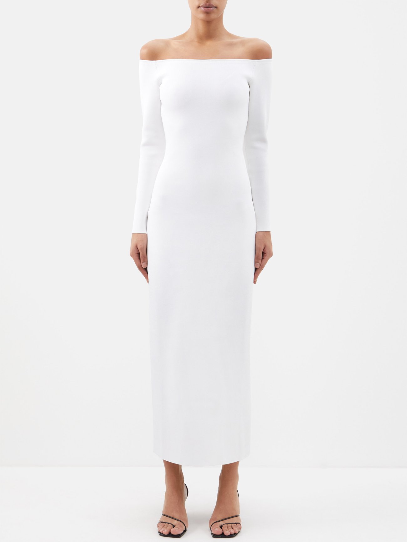White Teresina off-the-shoulder jersey dress | The Row | MATCHESFASHION AU