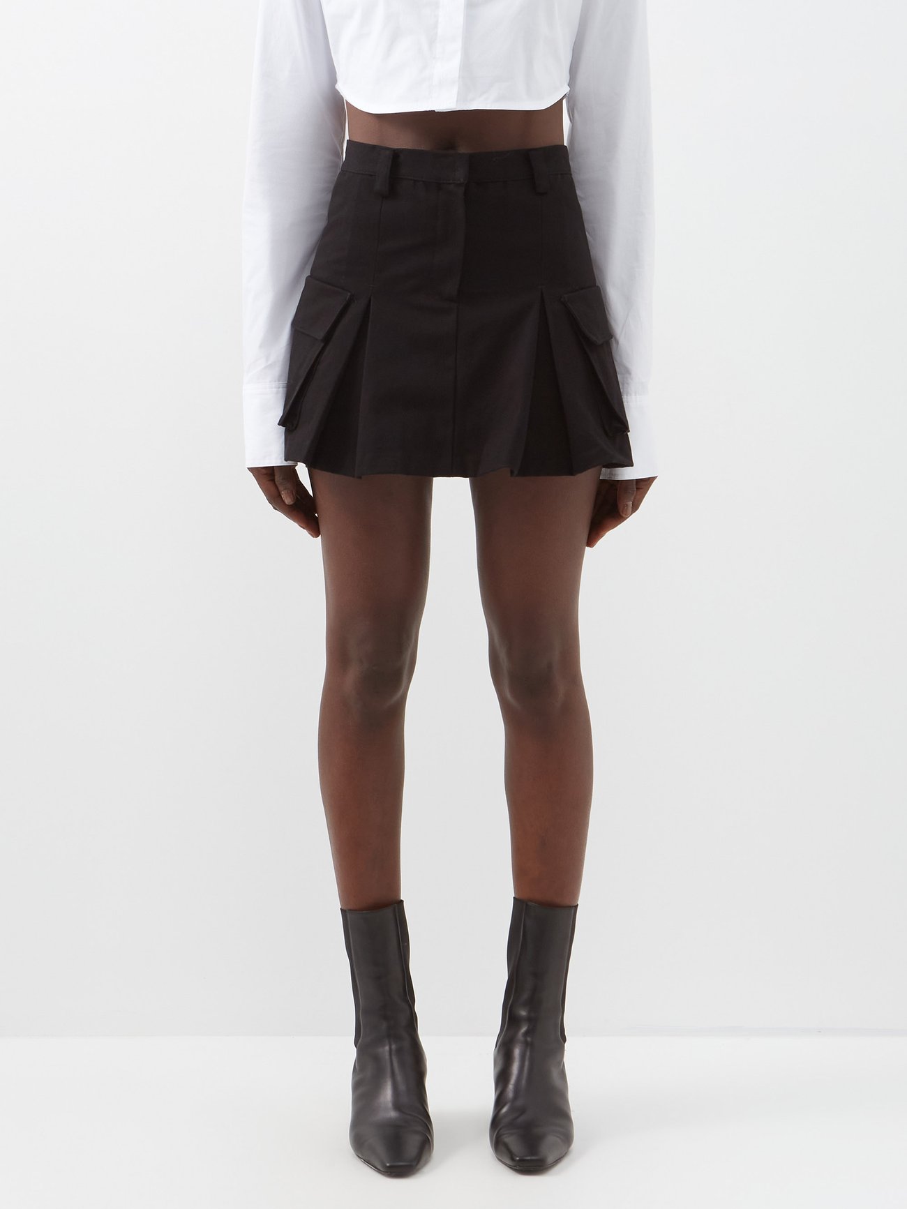 The Frankie Shop The Frankie Shop Audrey pleated cotton mini skirt ...