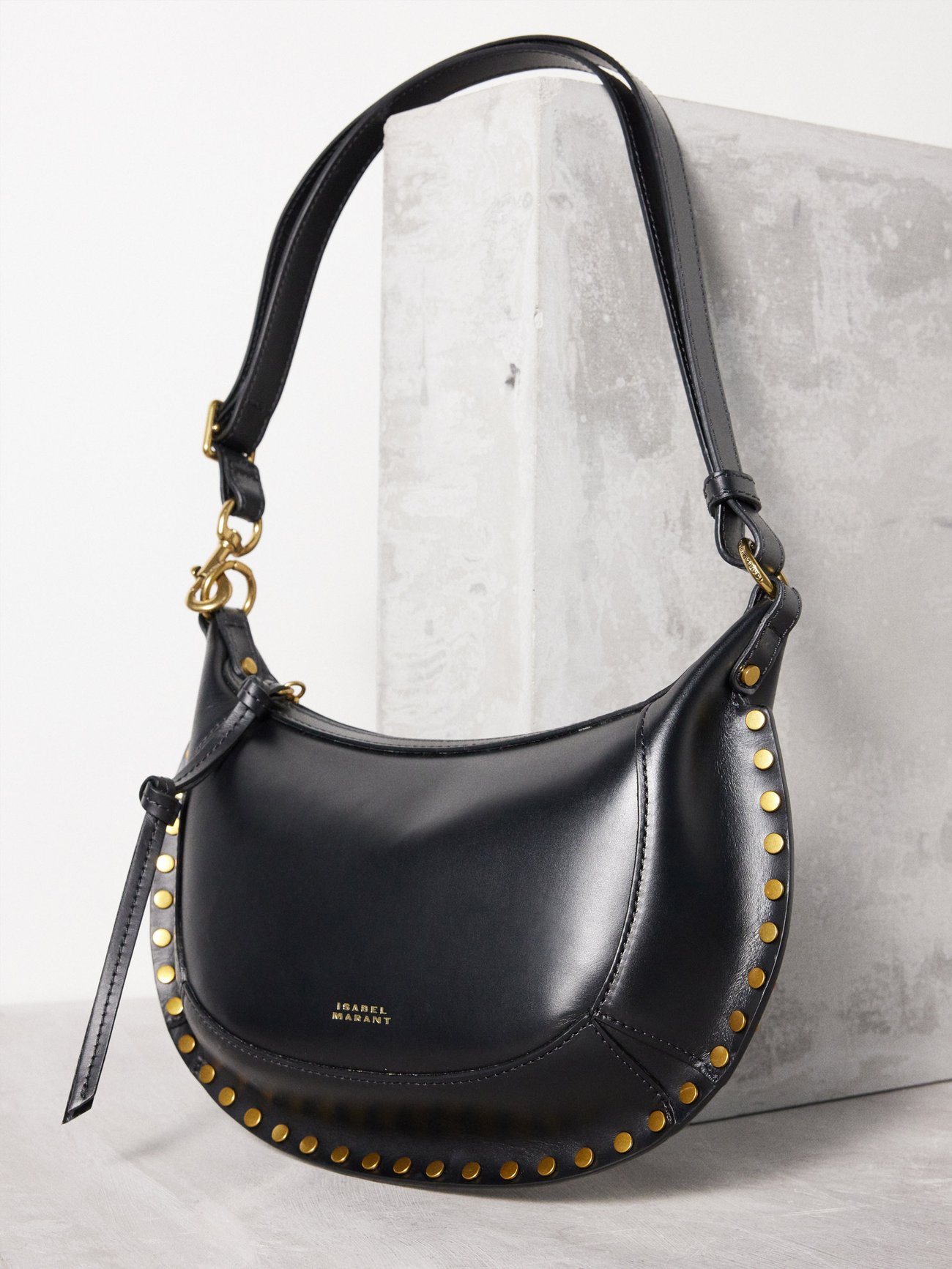 Black Oskan Moon leather shoulder bag | Isabel Marant | MATCHESFASHION AU