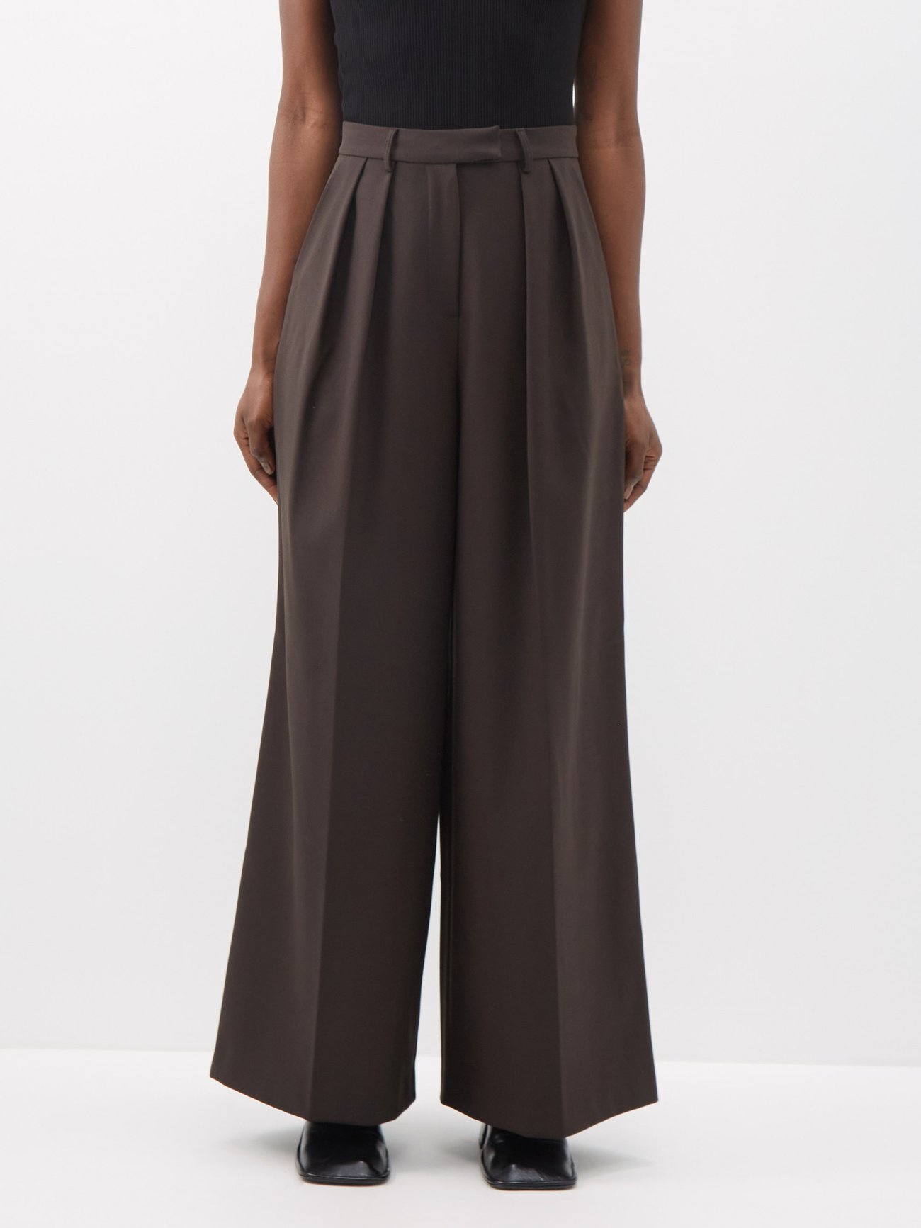 THE FRANKIE SHOP
Varda wool-blend wide-leg tailored trousers