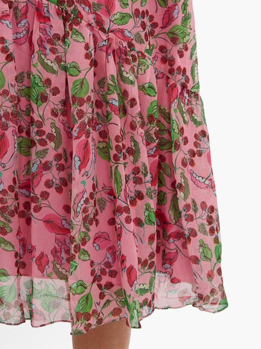 Joel floral and berry-print silk midi dress | Saloni | MATCHESFASHION US