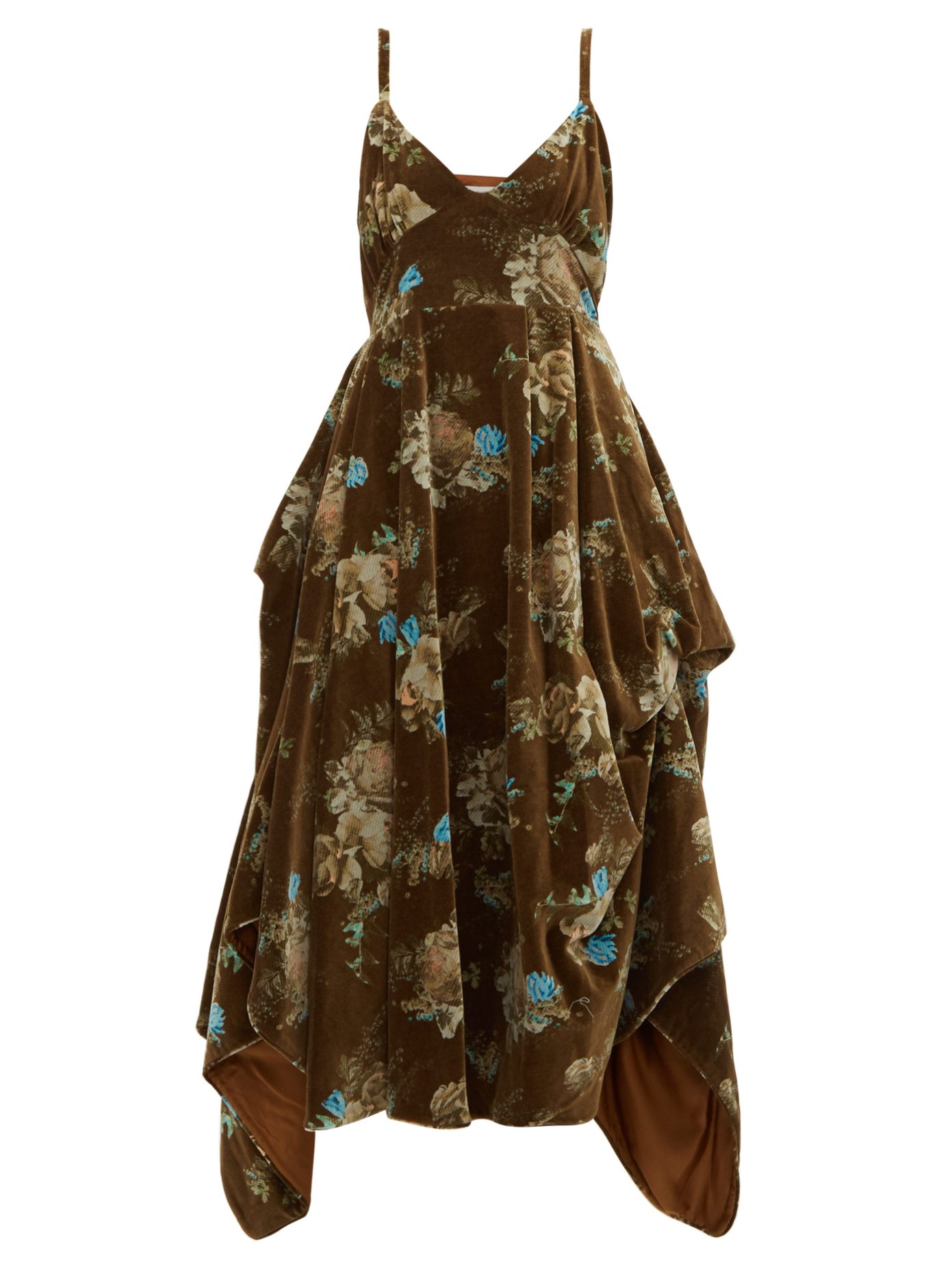 Ibbie floral-print velvet dress