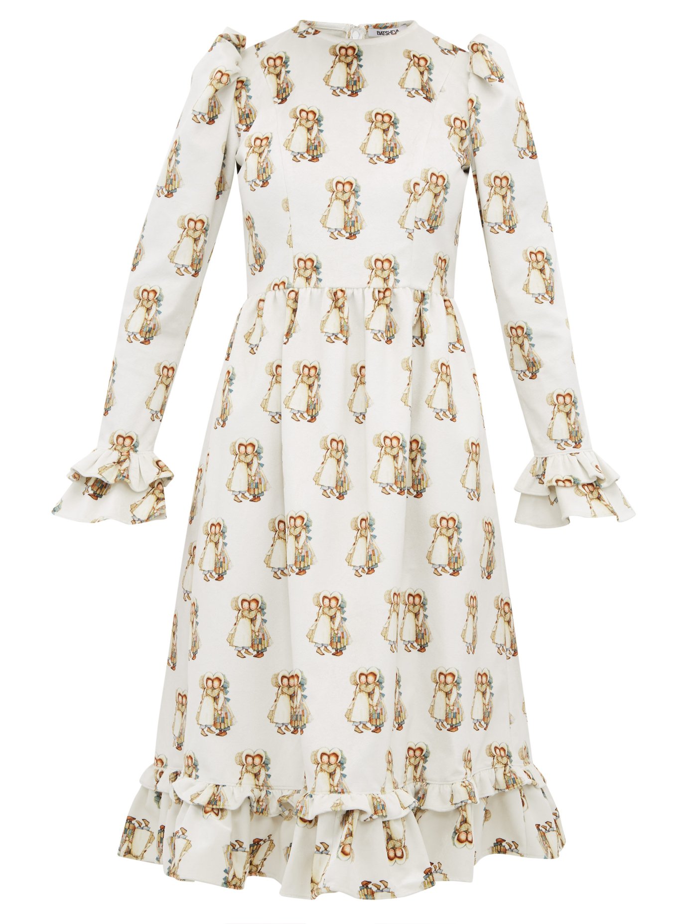 Super Holly Hobbie-print cotton-velvet dress | Batsheva | MATCHESFASHION JP VR-45