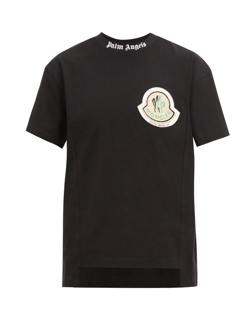 Logo-appliqué cotton T-shirt | 8 MONCLER PALM ANGELS | MATCHESFASHION UK