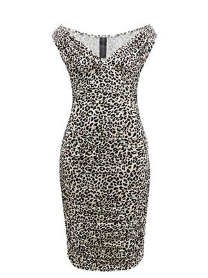 Tara leopard-print ruched midi dress | Norma Kamali | MATCHESFASHION US