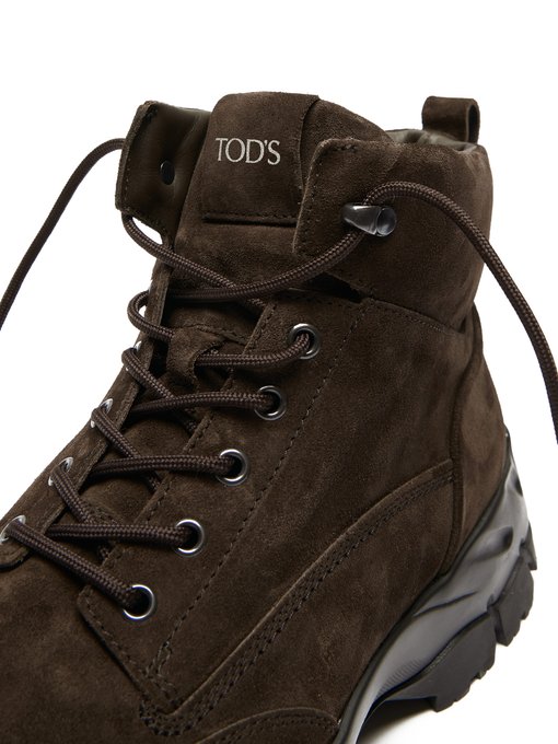 Chunky-sole suede hiking boots | Tod's 